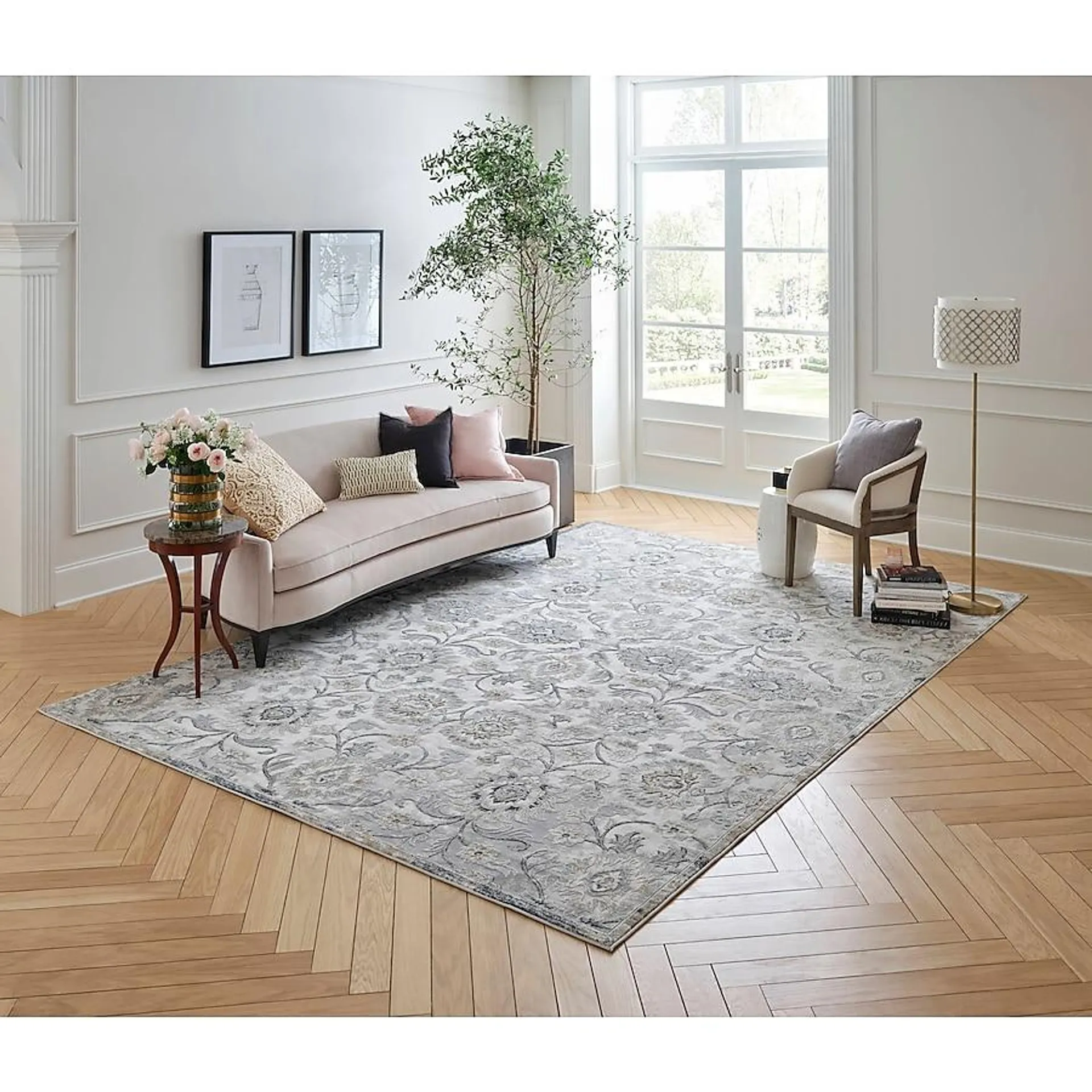 allen + roth Delft 8 X 10 (ft) Gray Indoor Medallion Area Rug