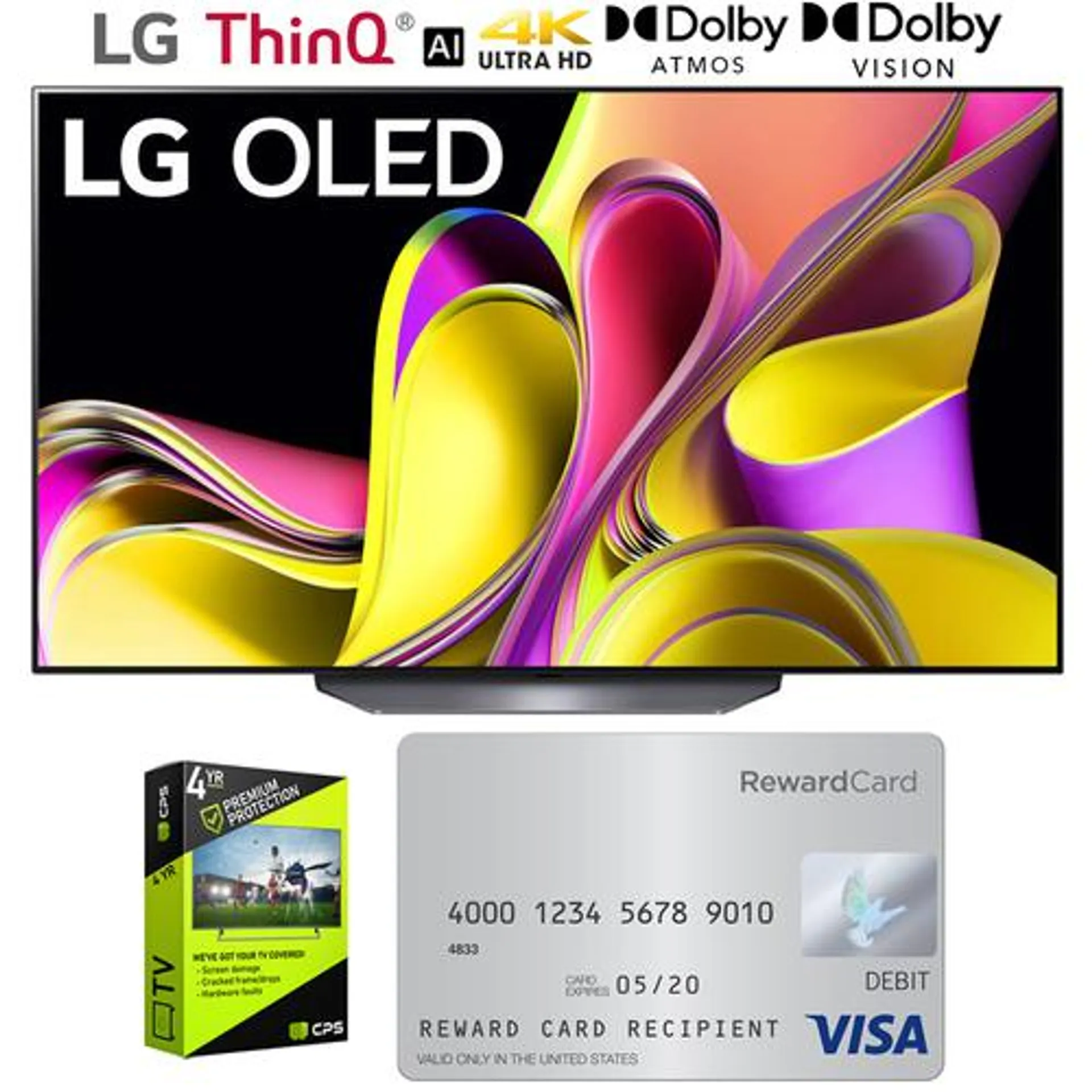 LG 65" B3 series OLED 4K UHD Smart ThinQ AI TV w/ 4 Yr Warranty + $25 Gift Card