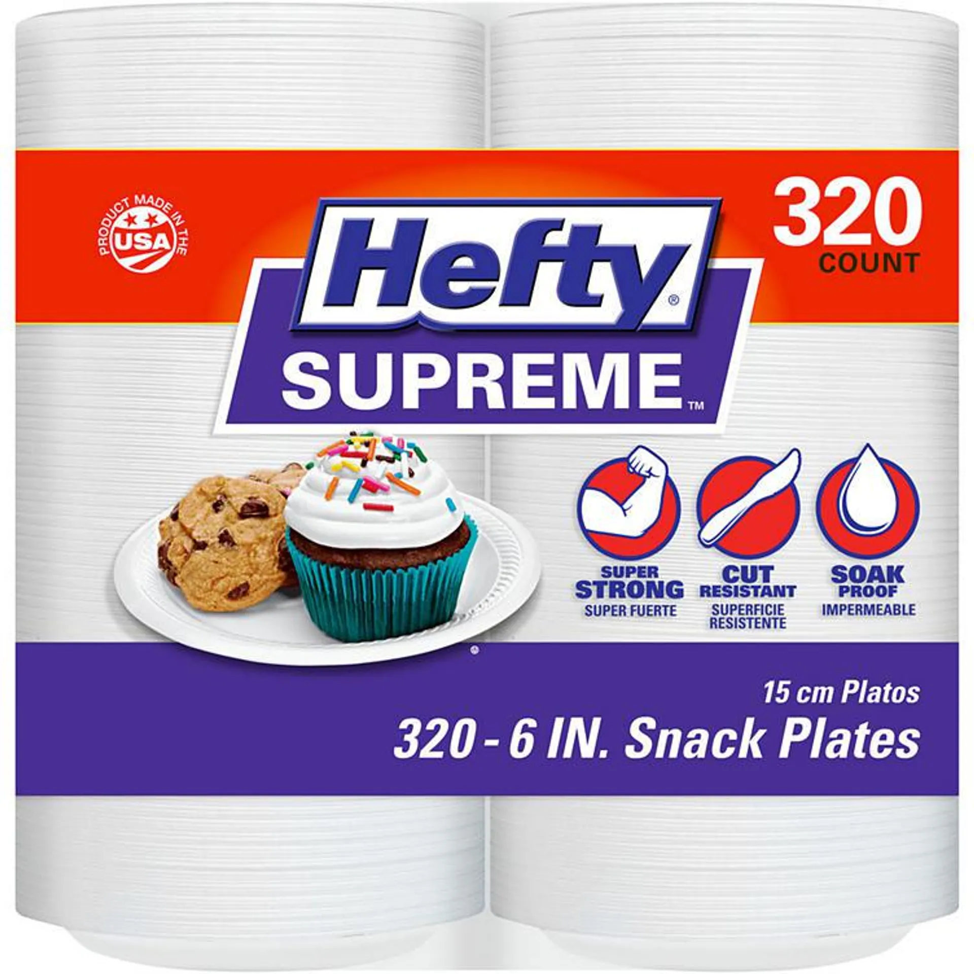 Hefty Supreme Foam Disposable Snack Plates, 6" (320 ct.)