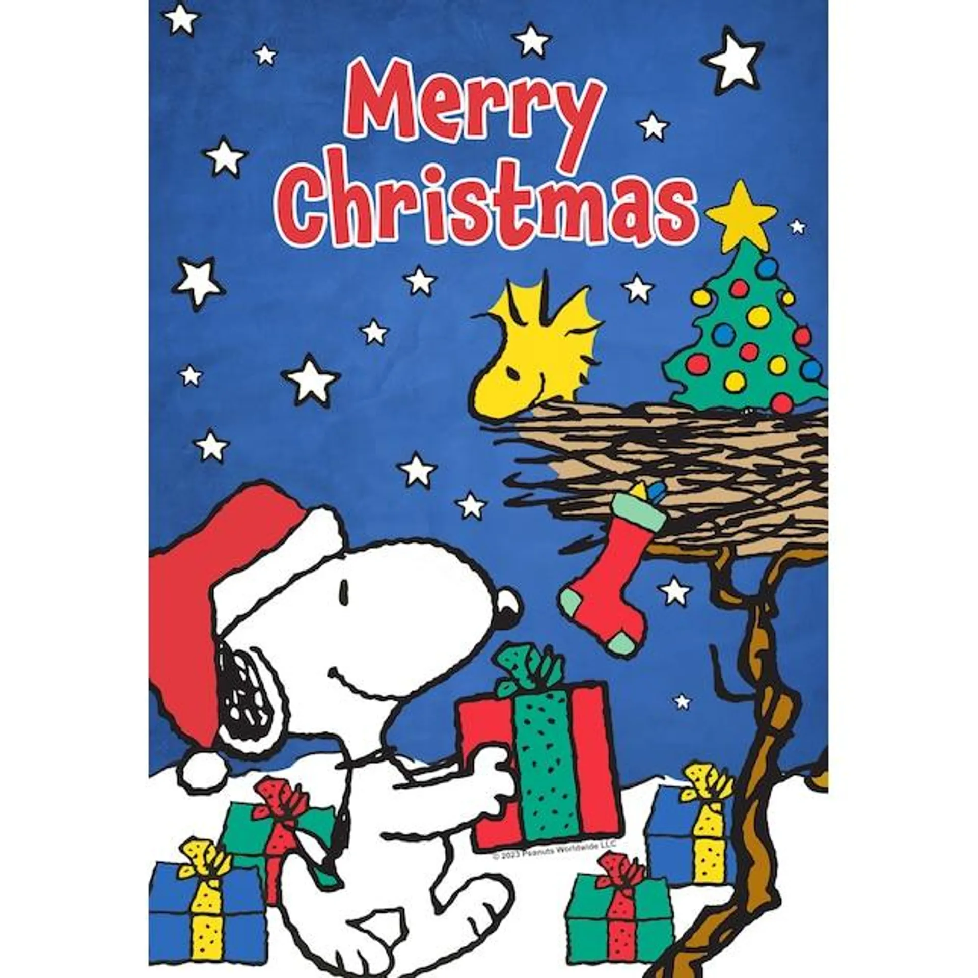 Peanuts 1.04-ft W x 1.5-ft H Christmas Garden Flag