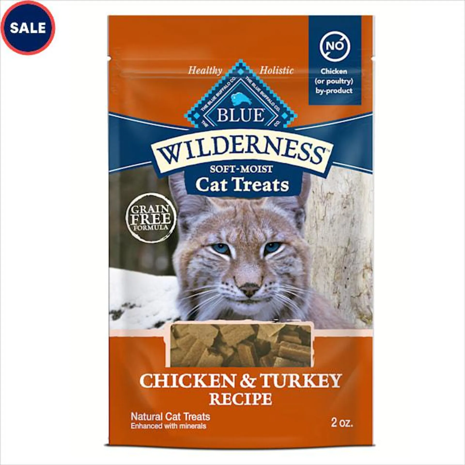 Blue Buffalo Wilderness Grain-Free and Protein-Rich, Great for Training, Chicken & Turkey Recipe Soft Cat Treats, 2 oz.