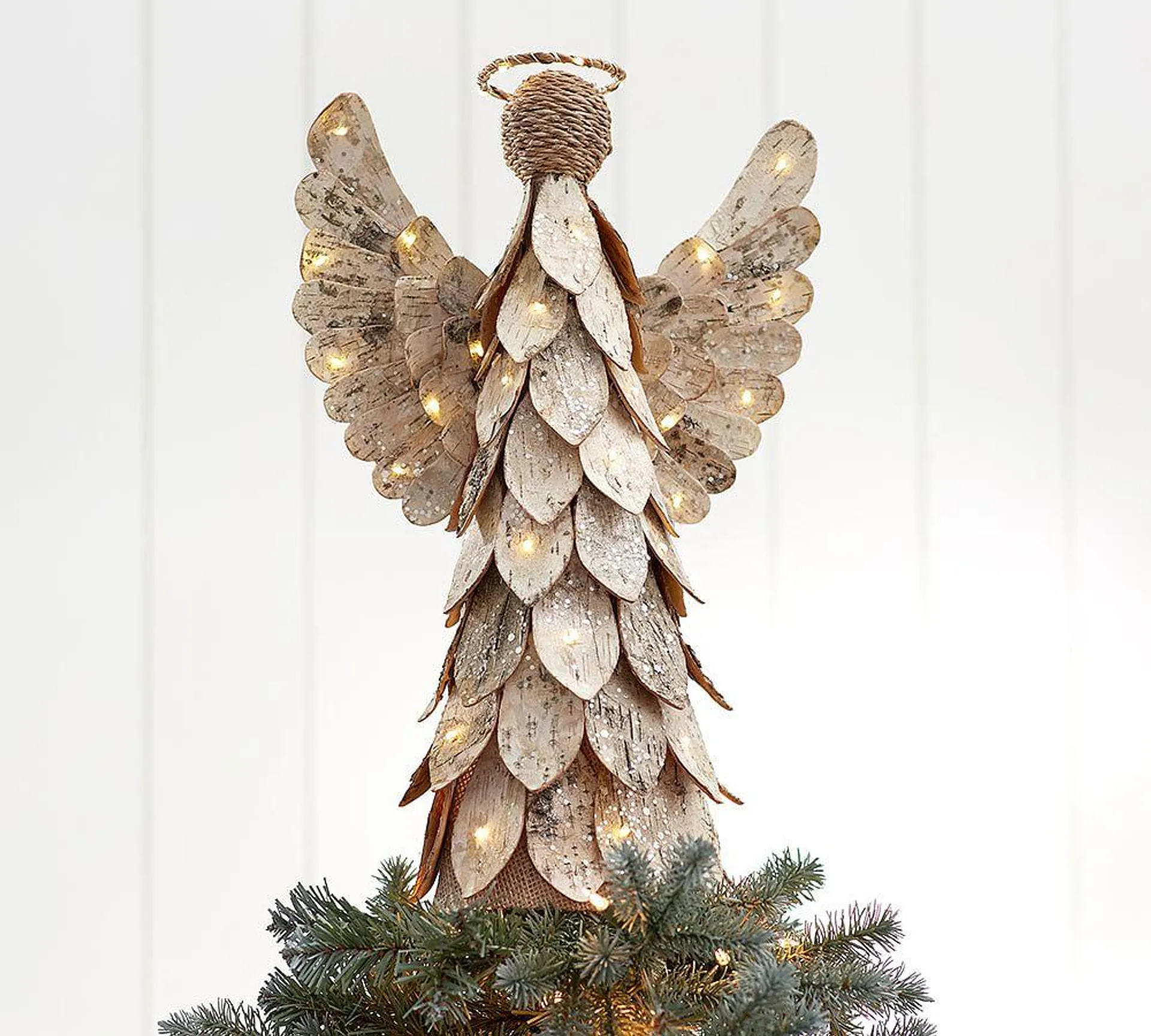 Lit Birch Angel Tree Topper