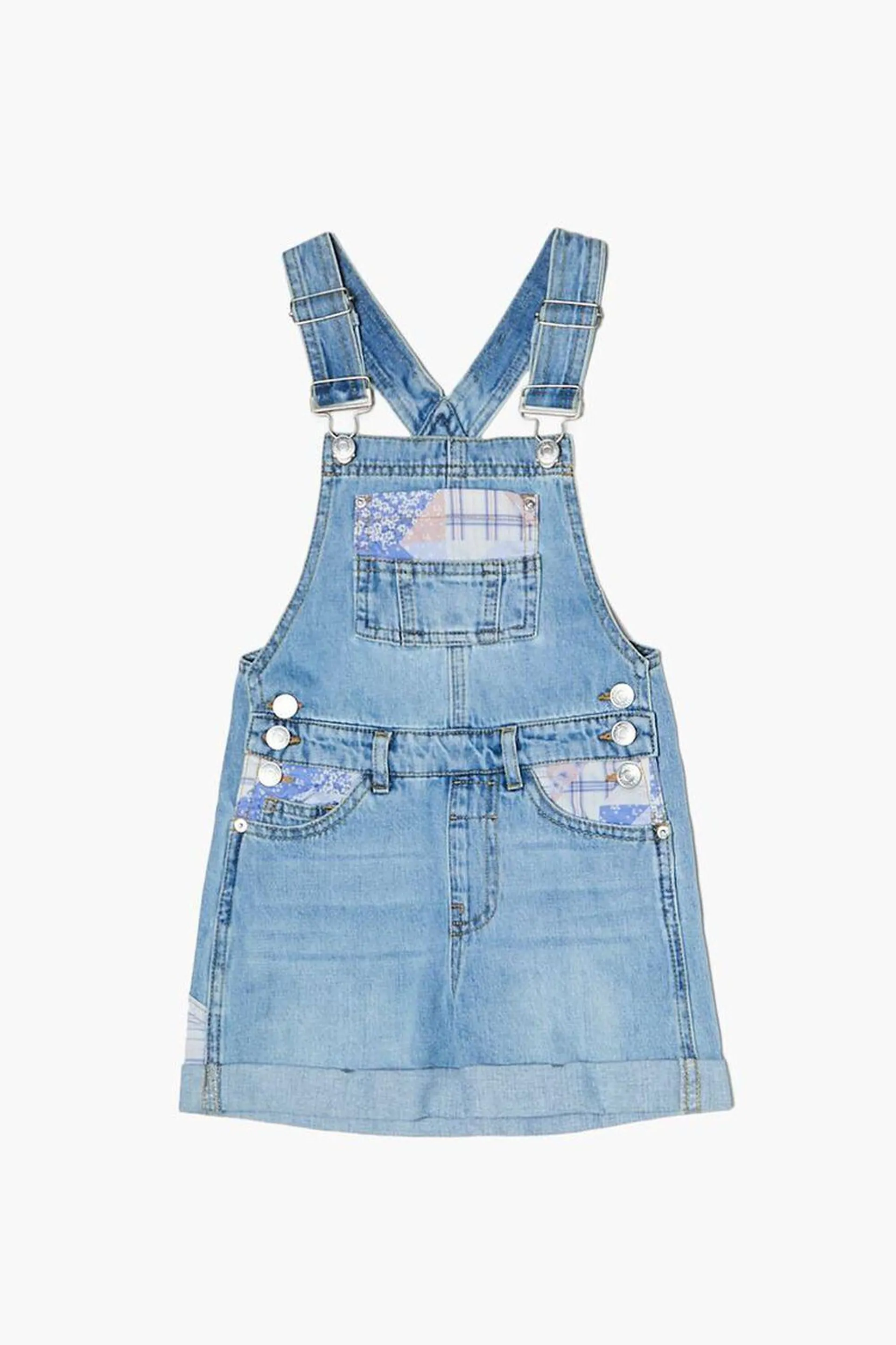 Girls Patchwork Overall Shorts (Kids)