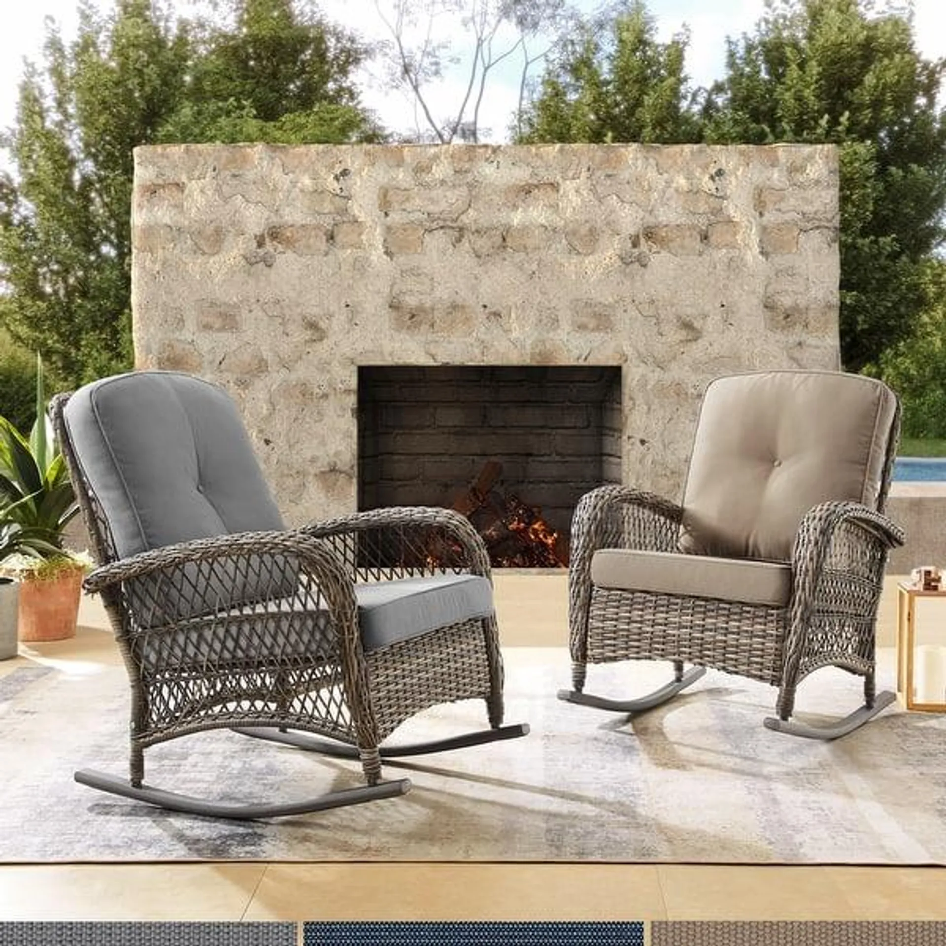 Corvus Salerno Outdoor Handwoven Resin Wicker Rocking Chair