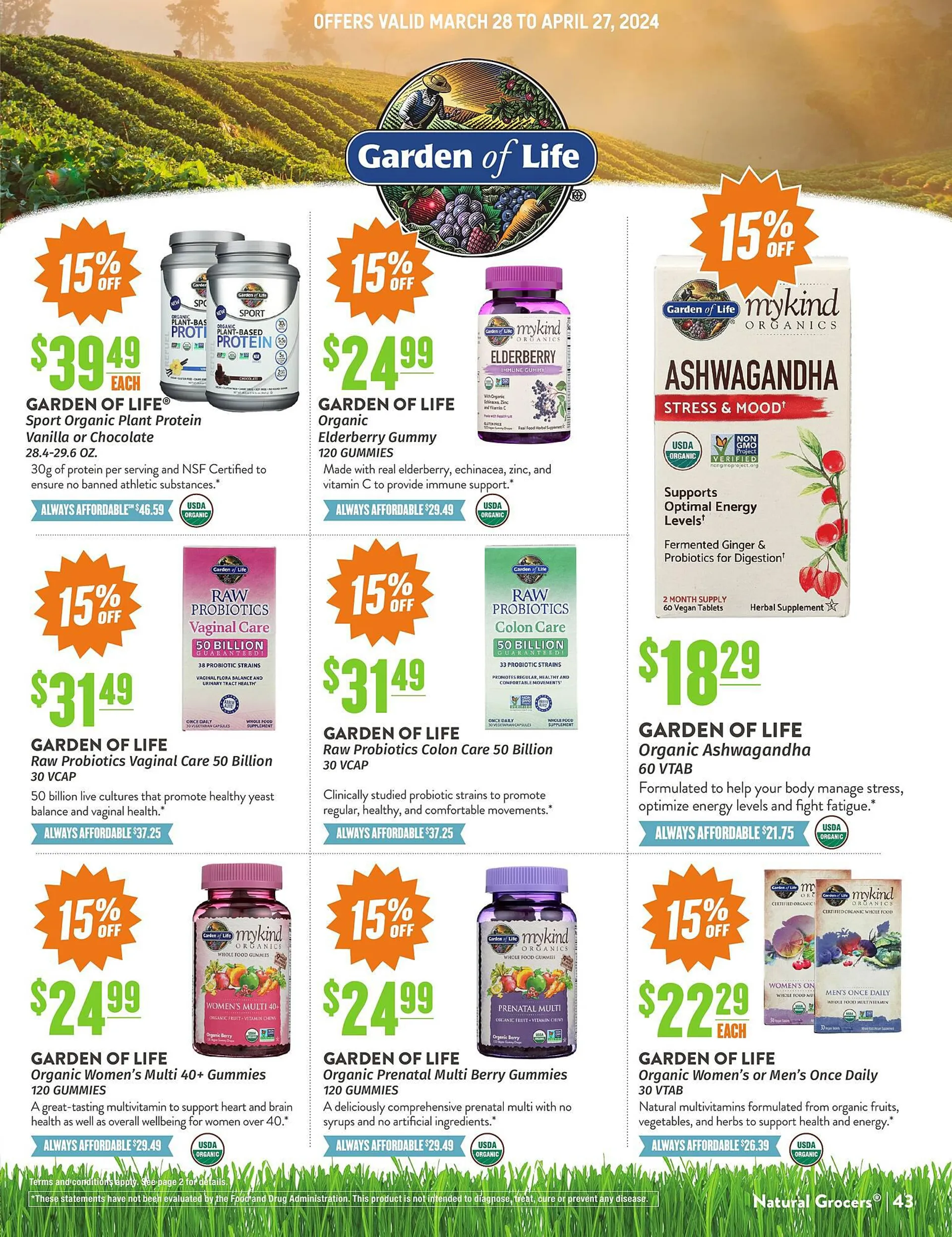 Weekly ad Natural Grocers ad from March 28 to April 27 2024 - Page 43