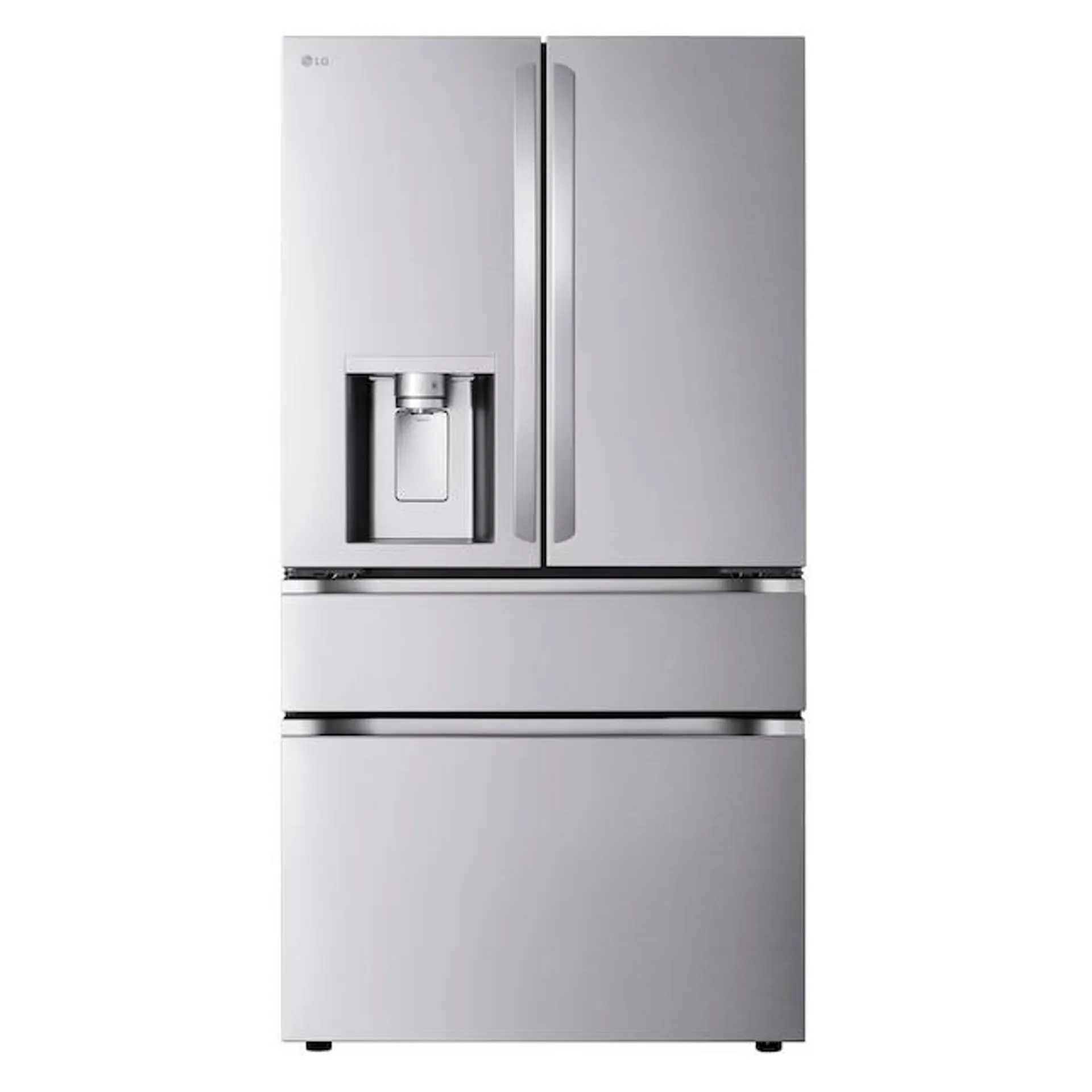 LG Standard Depth MAX 28.6-cu ft 4-Door Smart French Door Refrigerator with Dual Ice Maker, Water and Ice Dispenser (Fingerprint Resistant) ENERGY STAR