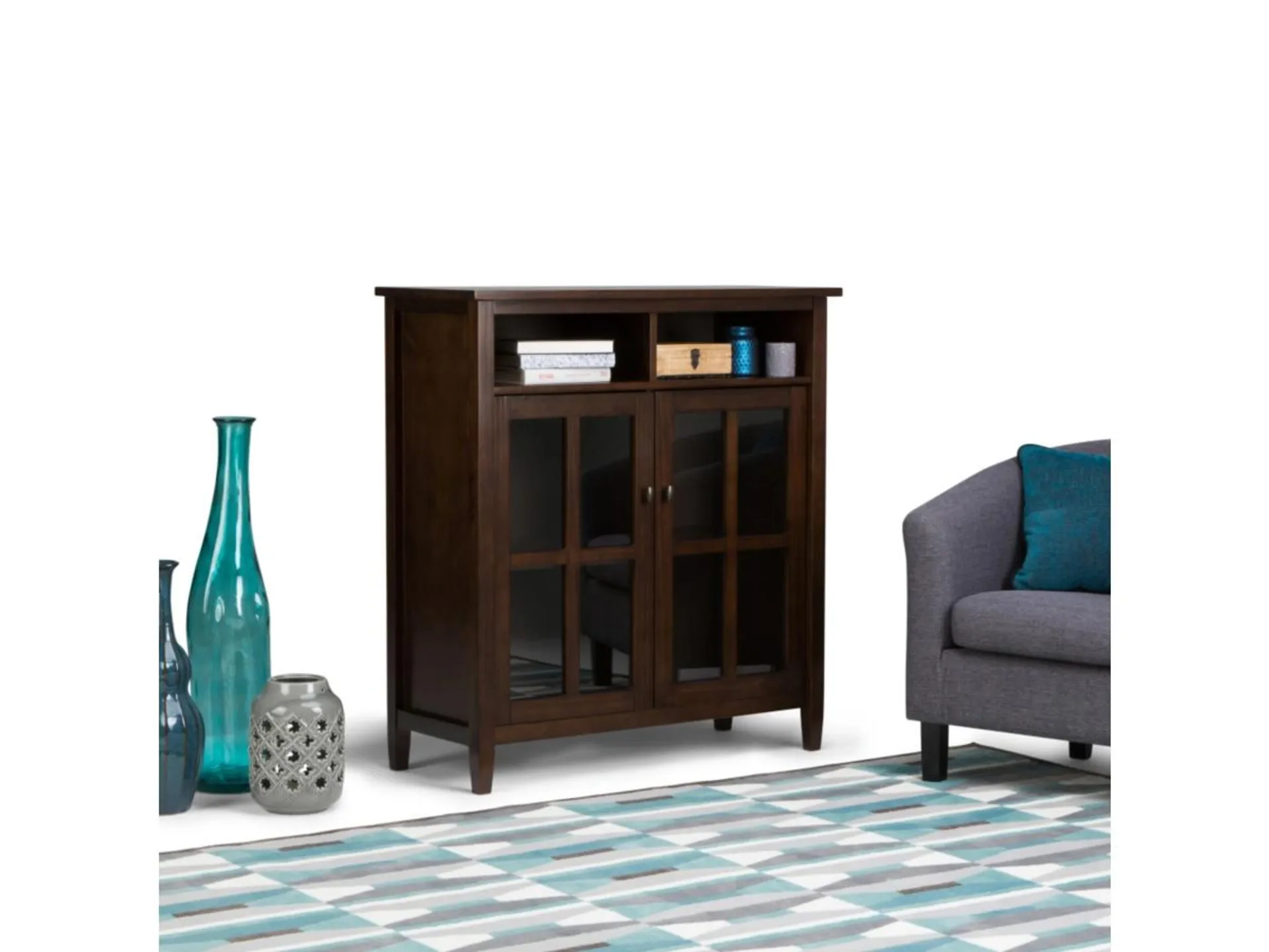 Warm Shaker Storage Media Cabinet