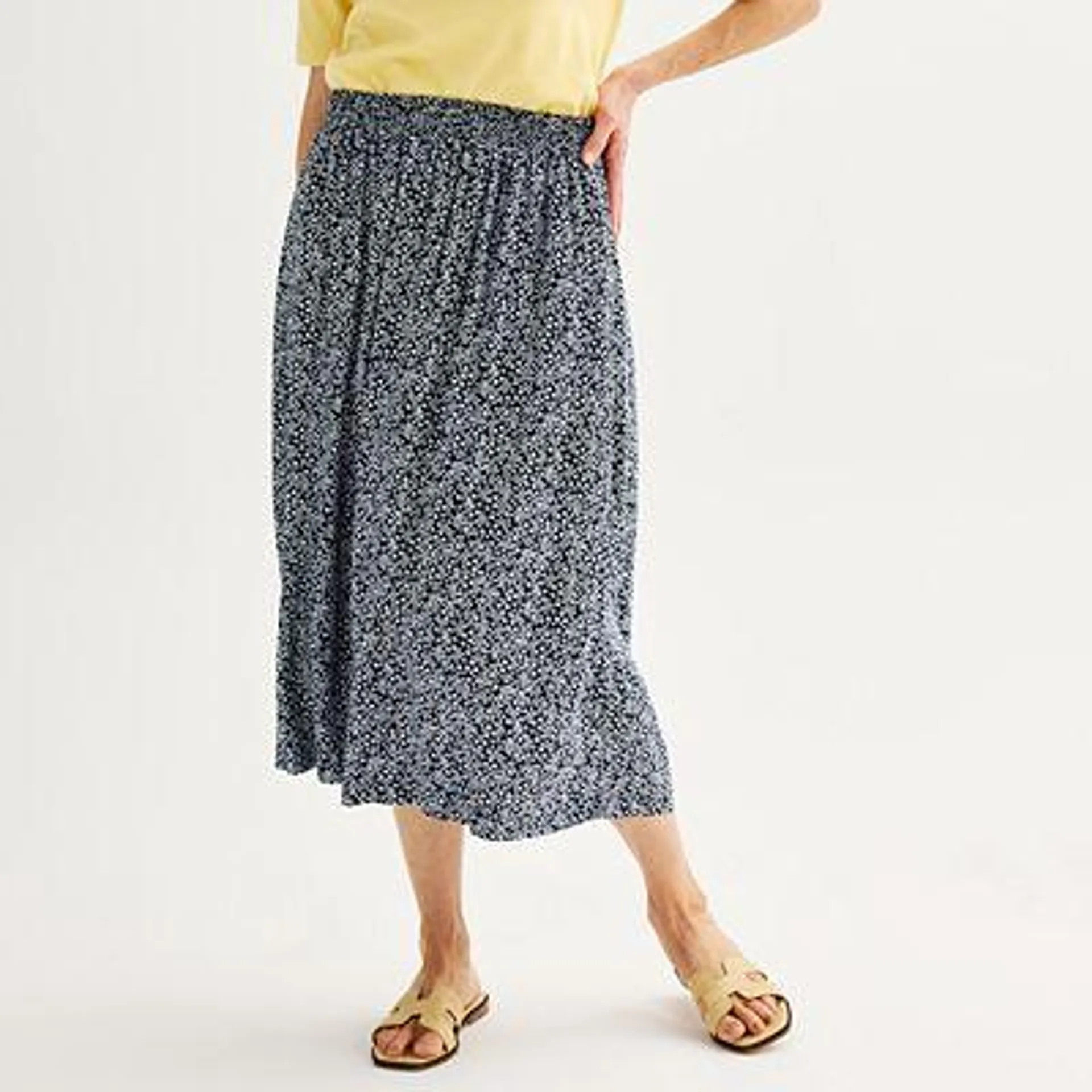 Women's Croft & Barrow® Elastic Waist Midi Skirt