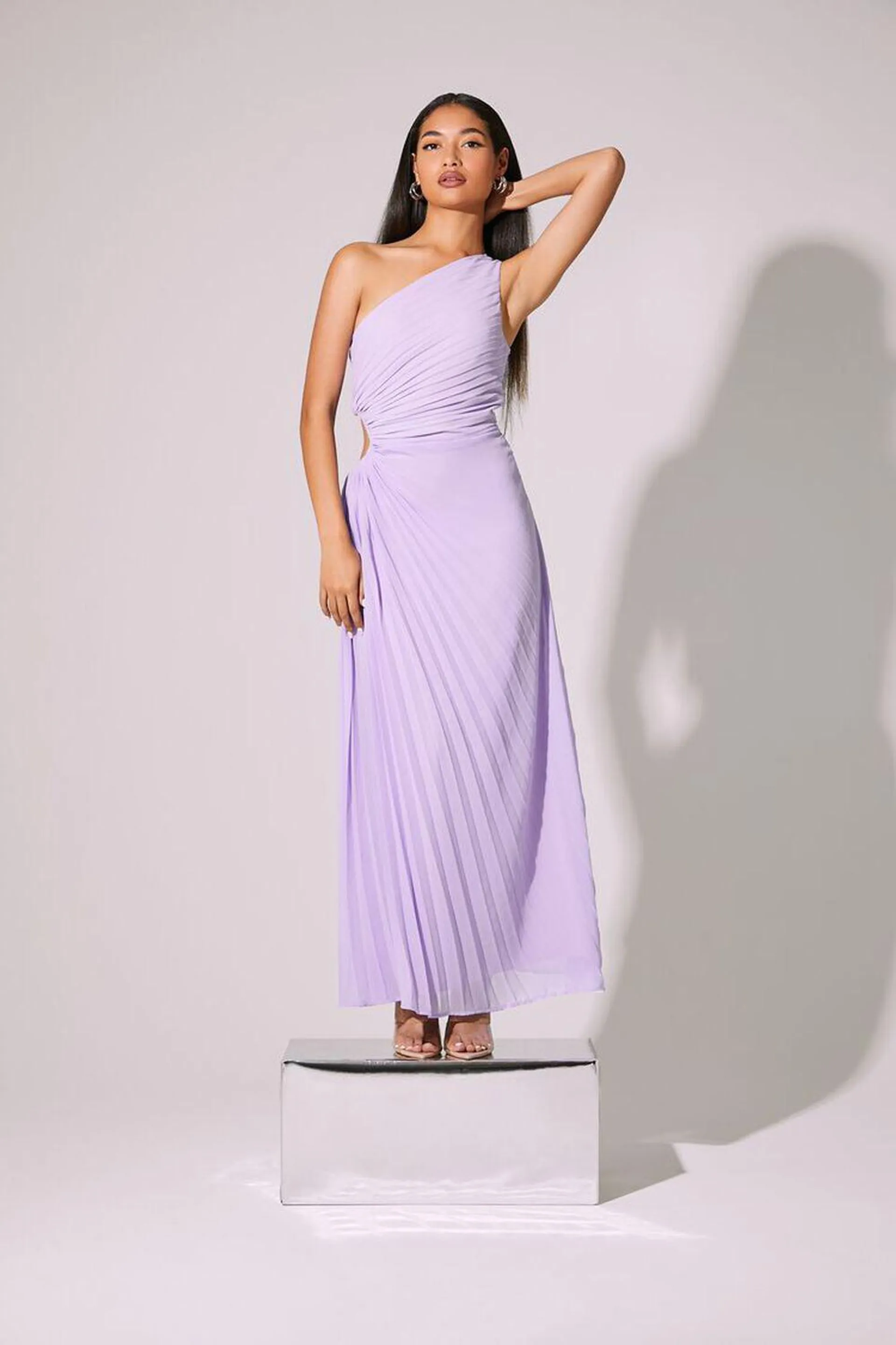 Textured One-Shoulder Maxi Dress