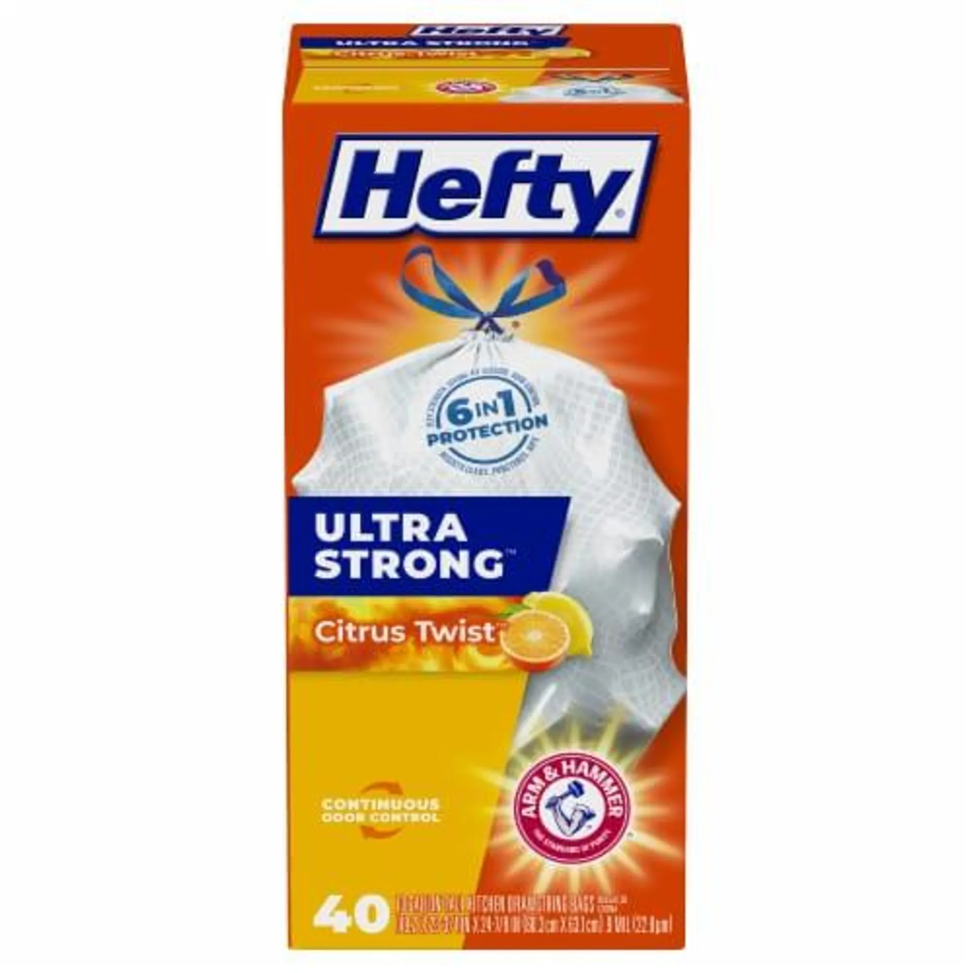 Hefty® Ultra Strong™ 13 Gallon White Citrus Twist™ Scented Trash Bags