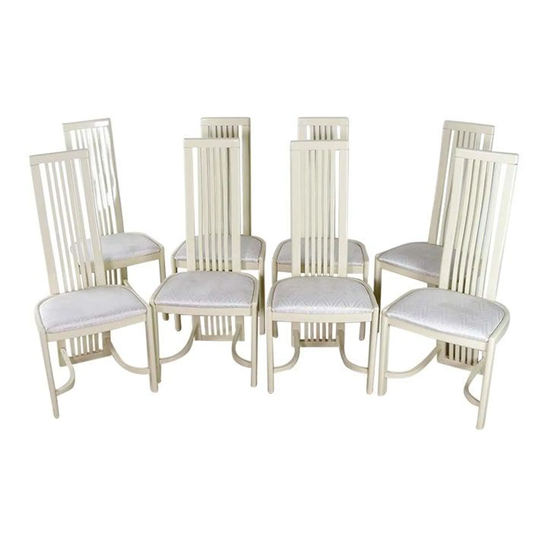 Mid 20th Century Modern Italian Pale Beige Dining Chairs - Set of 8