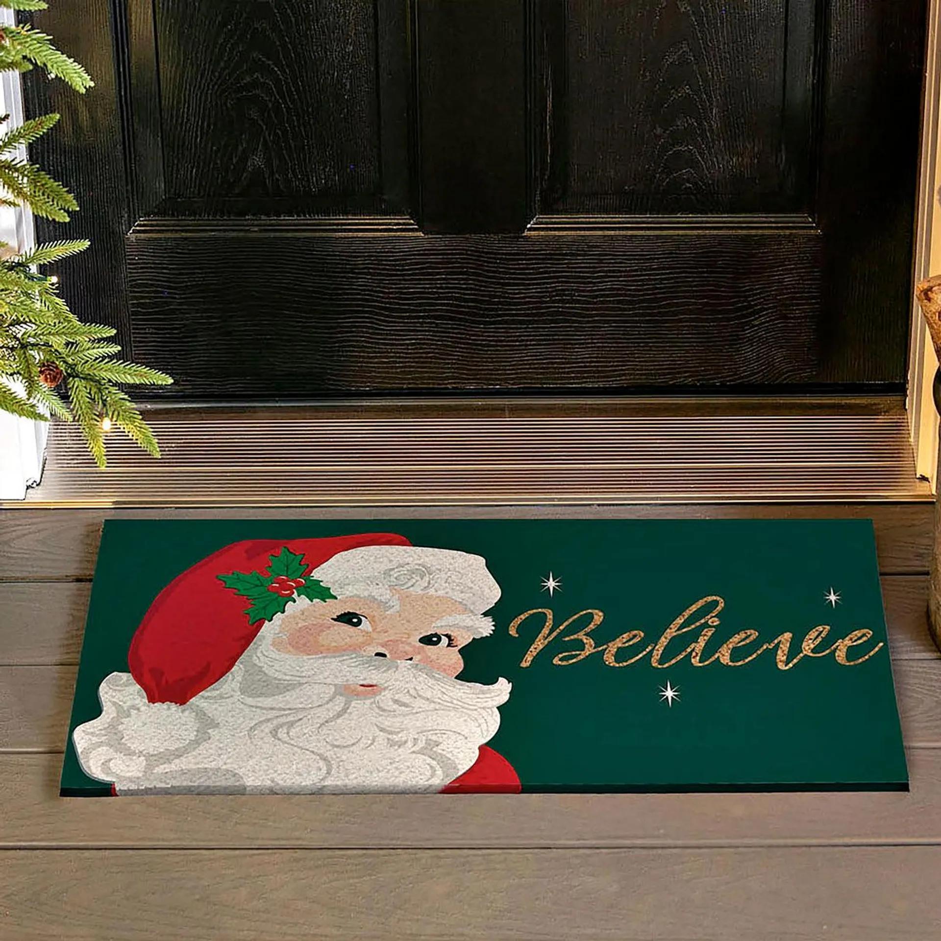 Santa Believe Coir Mat