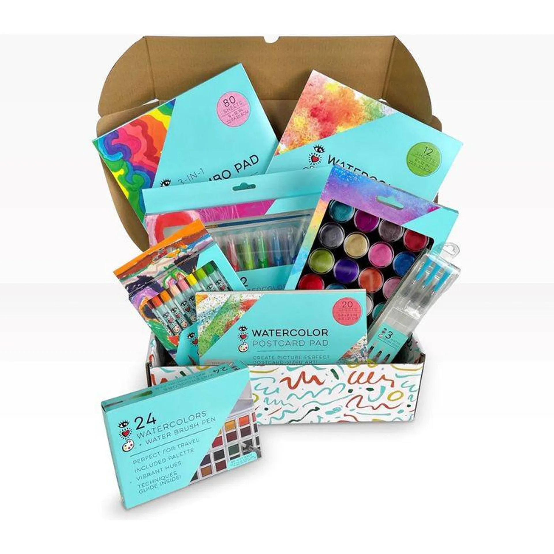 I Heart Watercolor Art Supply Bundle