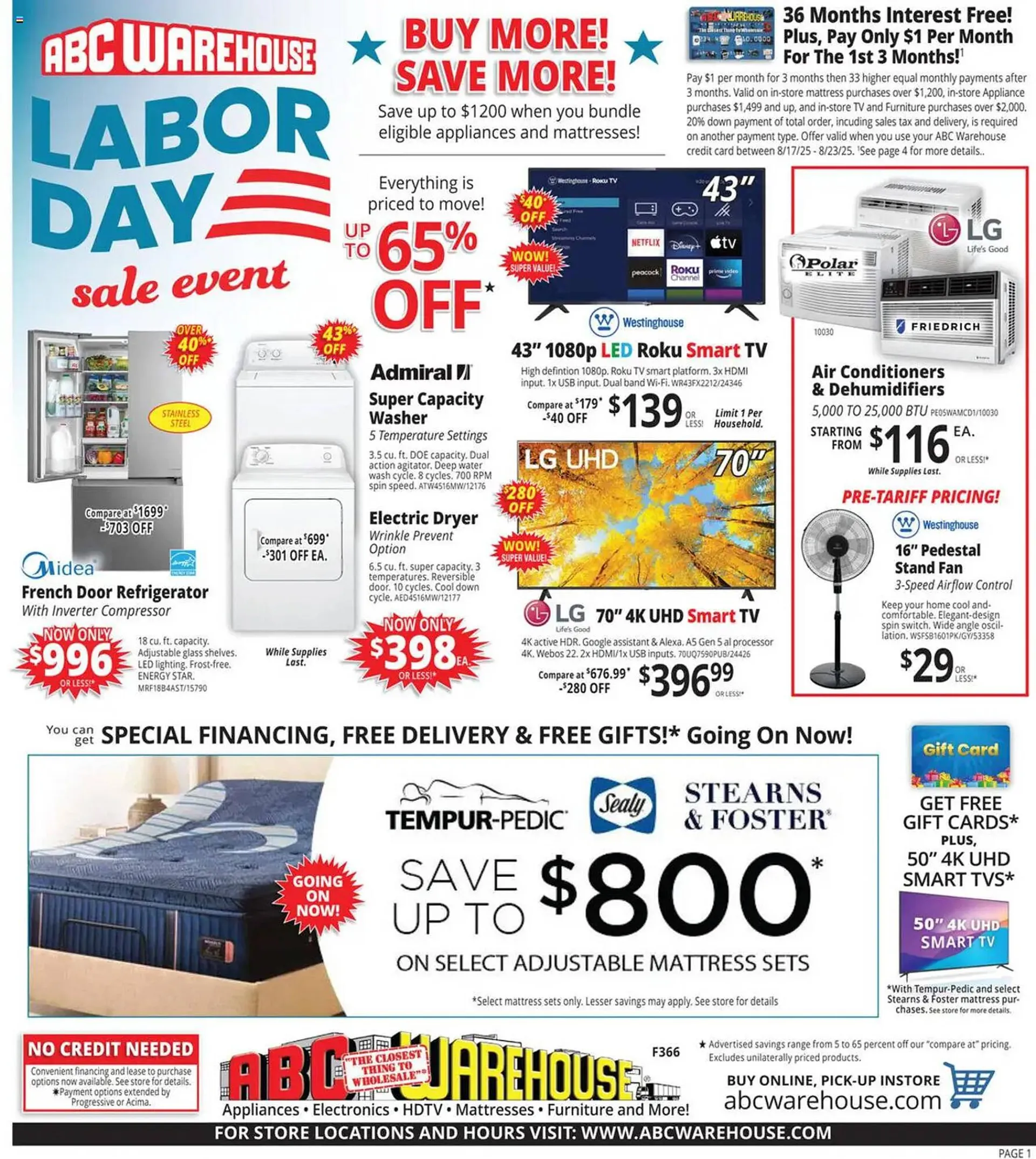 Weekly ad ABC Warehouse Weekly Ad from August 17 to August 23 2025 - Page 1