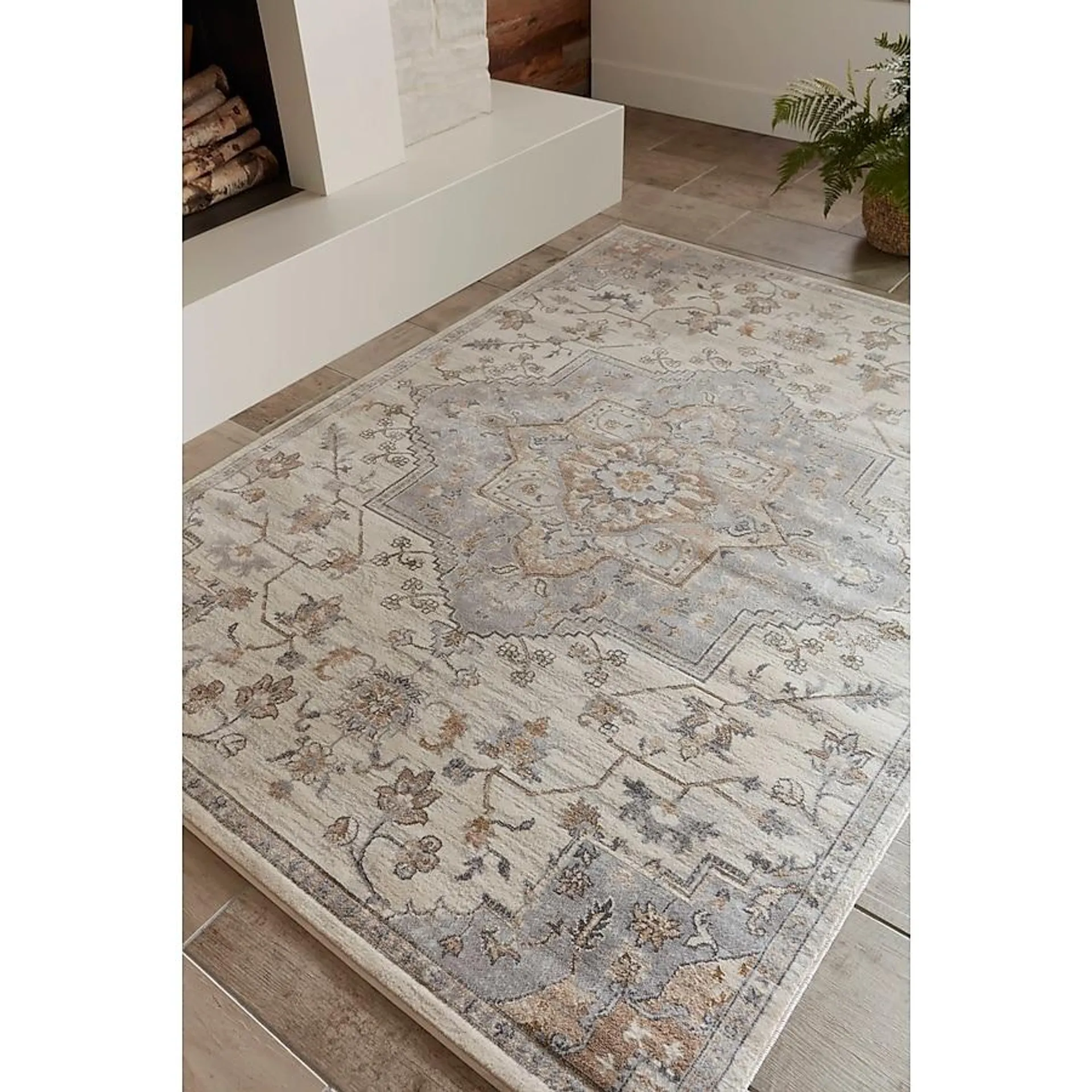 allen + roth Tess 8 X 10 (ft) Cream Indoor/Outdoor Medallion Area Rug