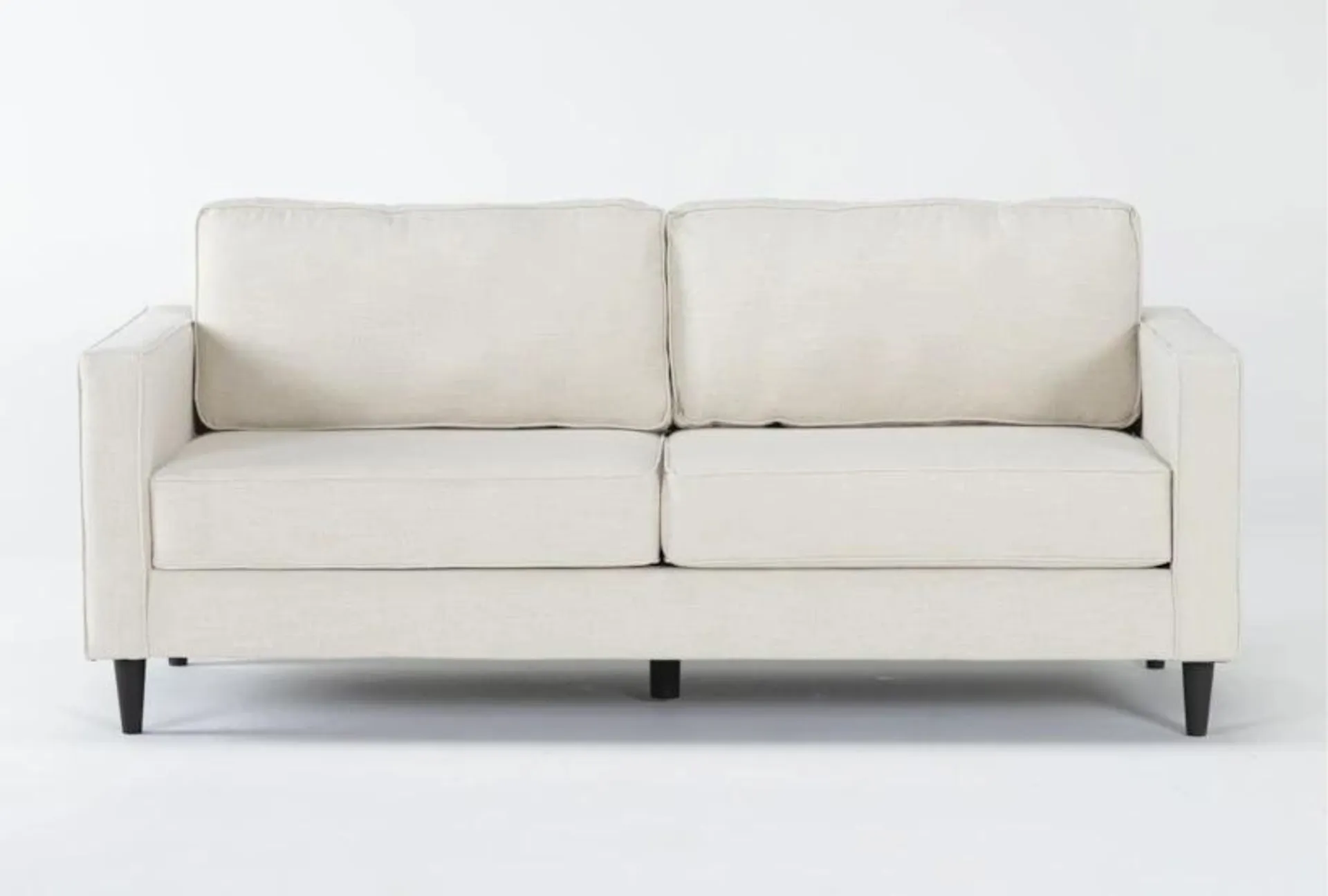 Calais Vanilla Beige Fabric Modern 78" Sofa