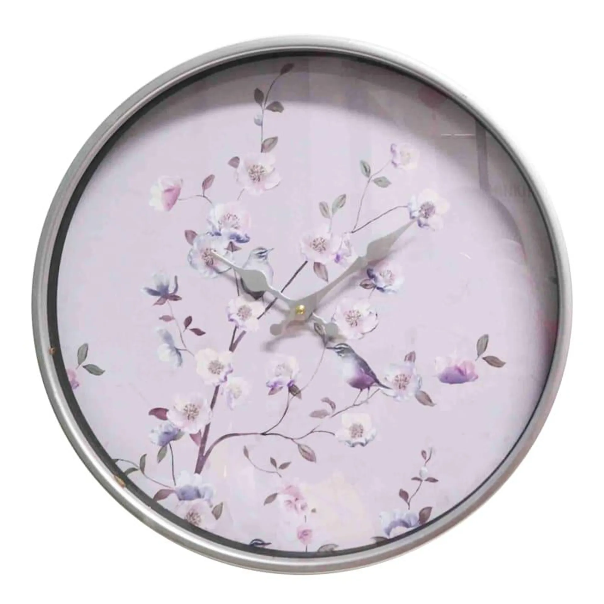 Grace Mitchell Lilac Bird Wall Clock, 16"