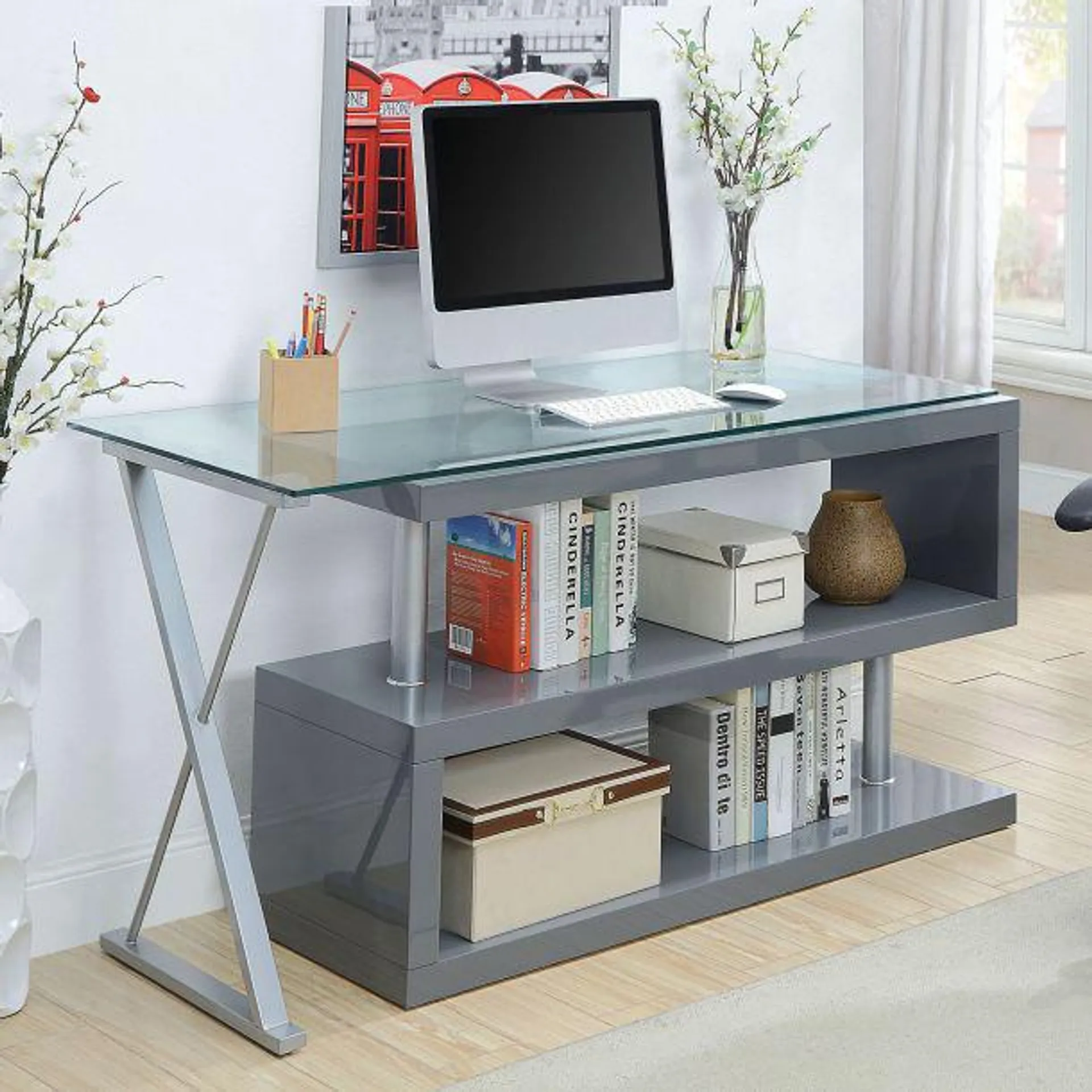 Acke Computer Desk - Gray