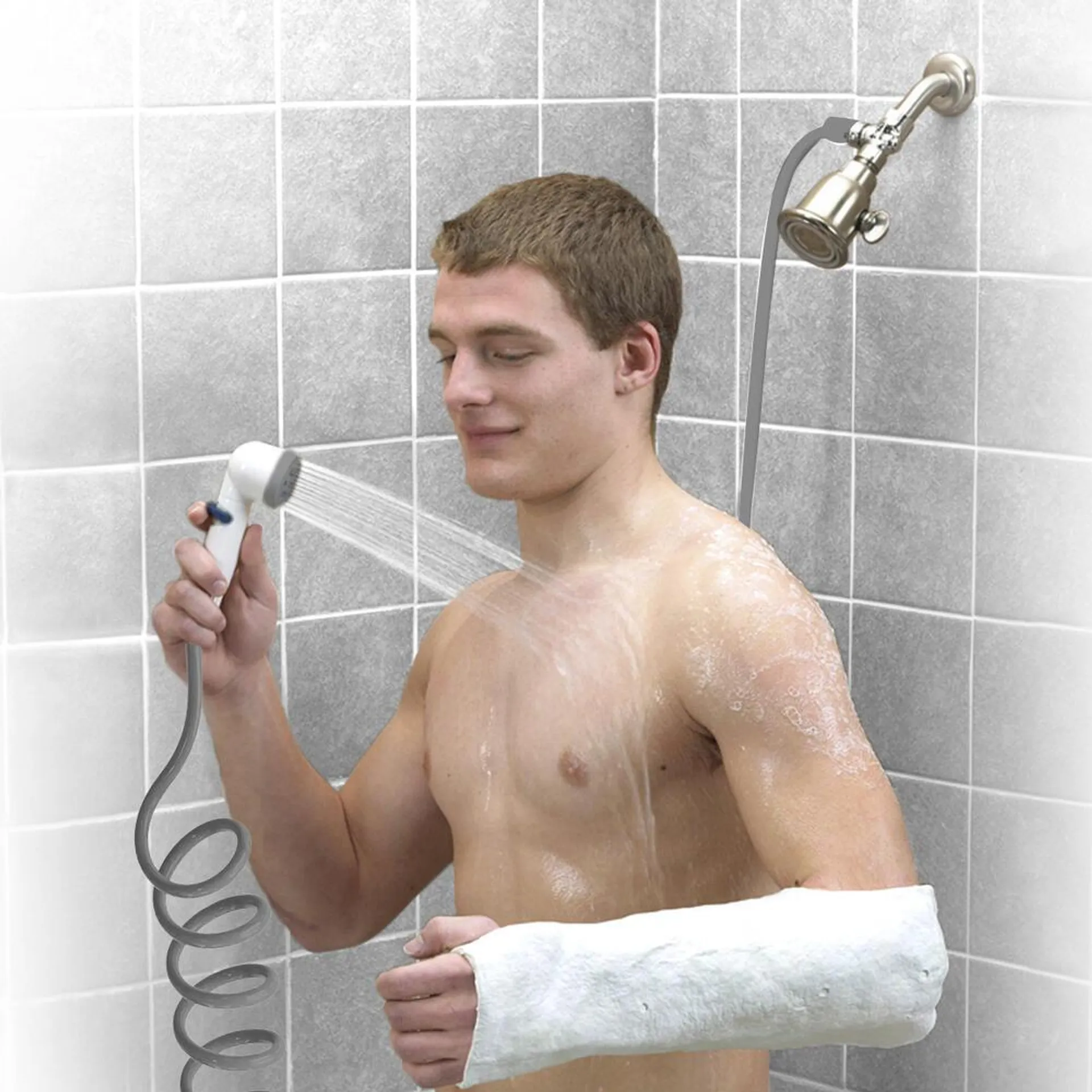 Rinse Ace® 3-Spray Setting White Assisted Bather™