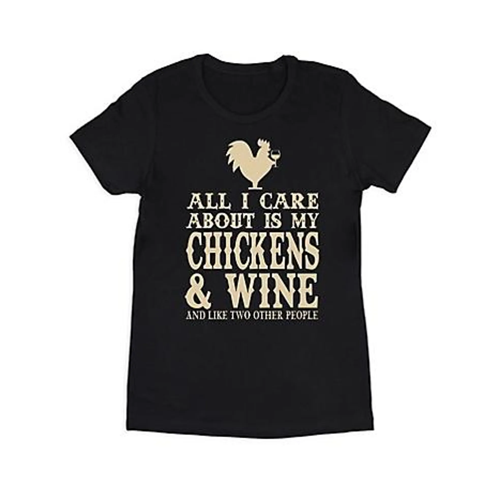 Farm Fed Clothing Women's Short-Sleeve Chickens and Wine T-Shirt