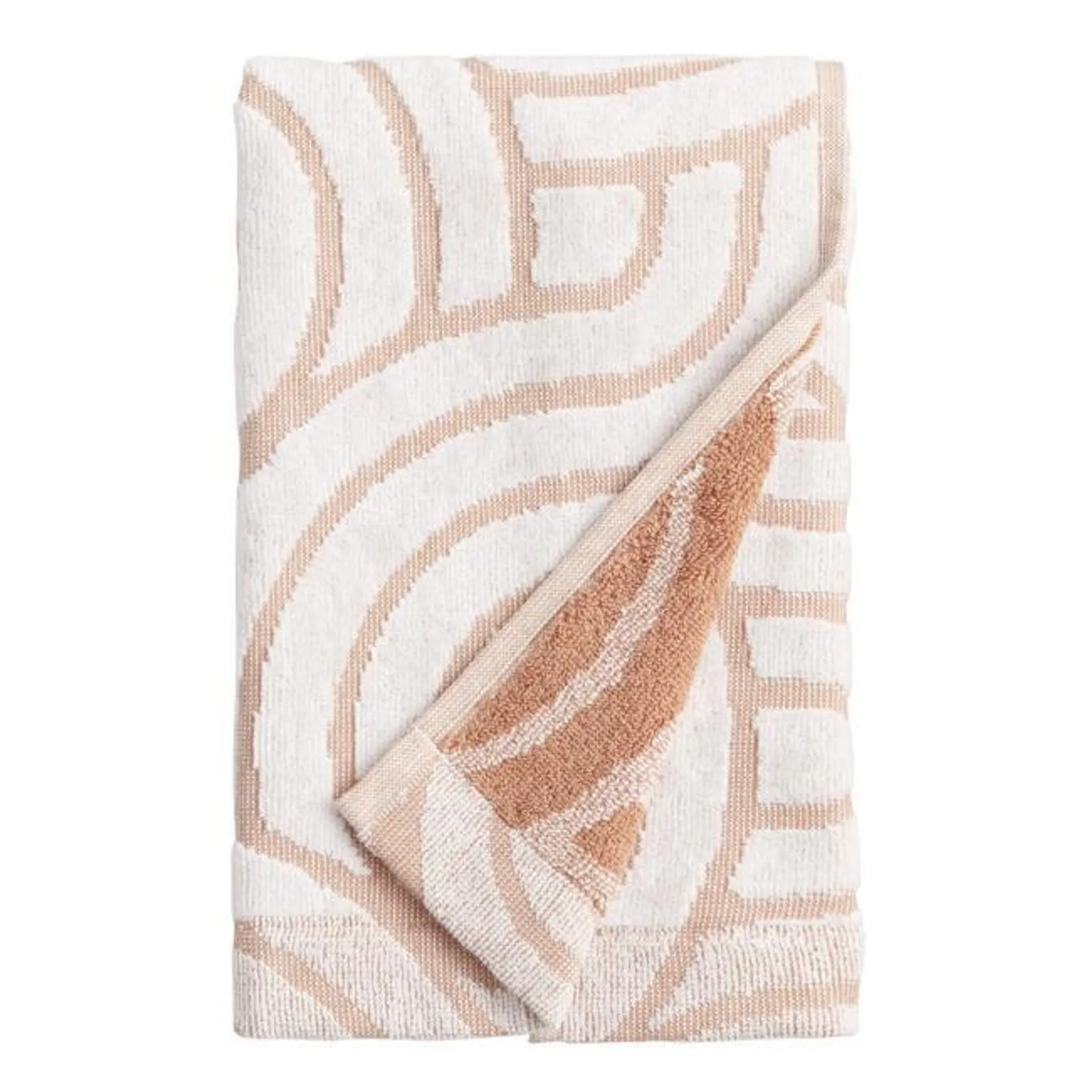 Hazel And White Sculpted Wave Camila Hand Towel