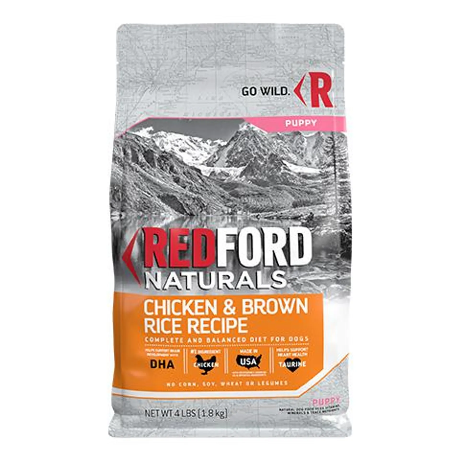 Redford Naturals Puppy Chicken & Brown Rice Recipe Dog Food, 4 Pounds