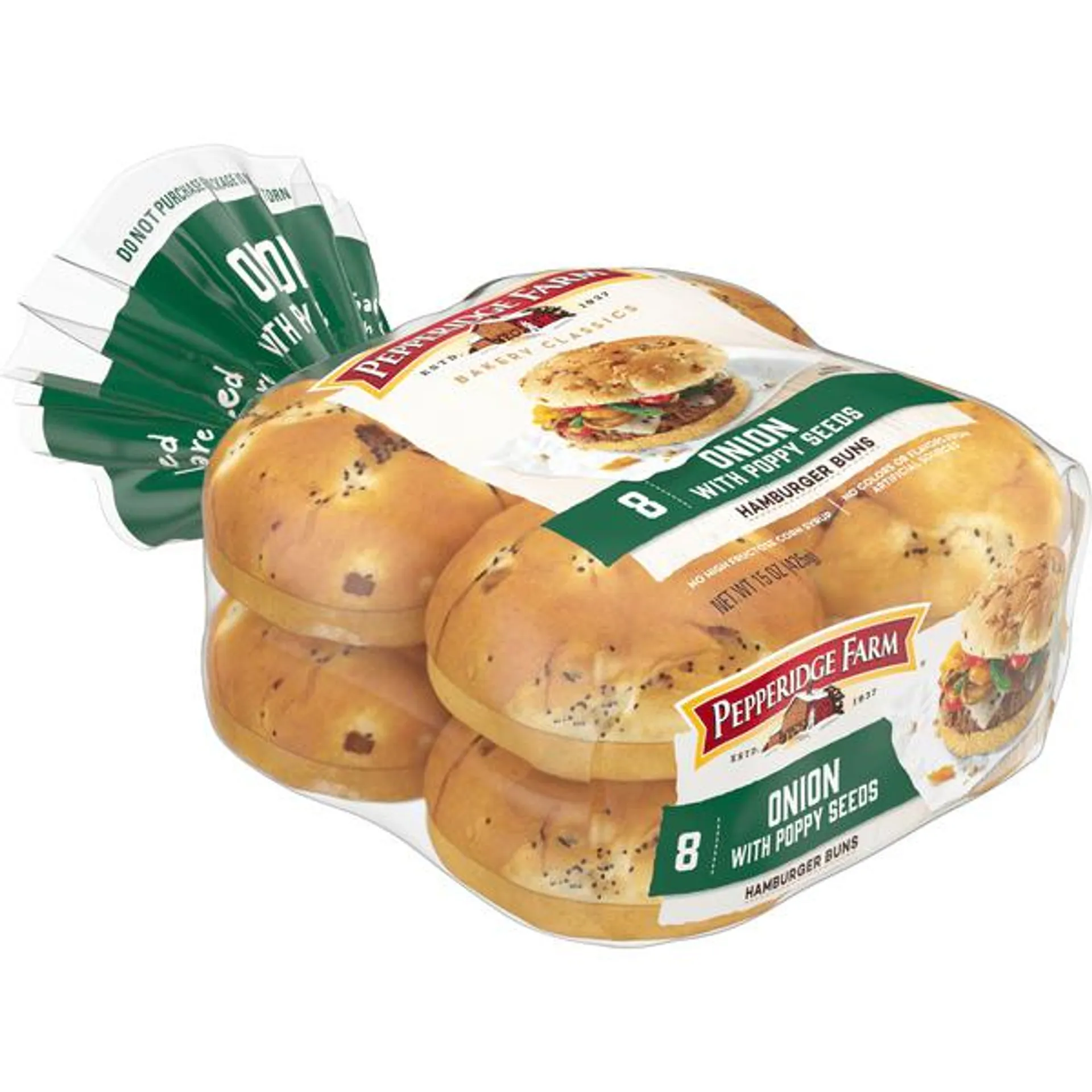 Pepperidge Farm Bakery Classics Onion Hamburger Buns With Poppy Seeds