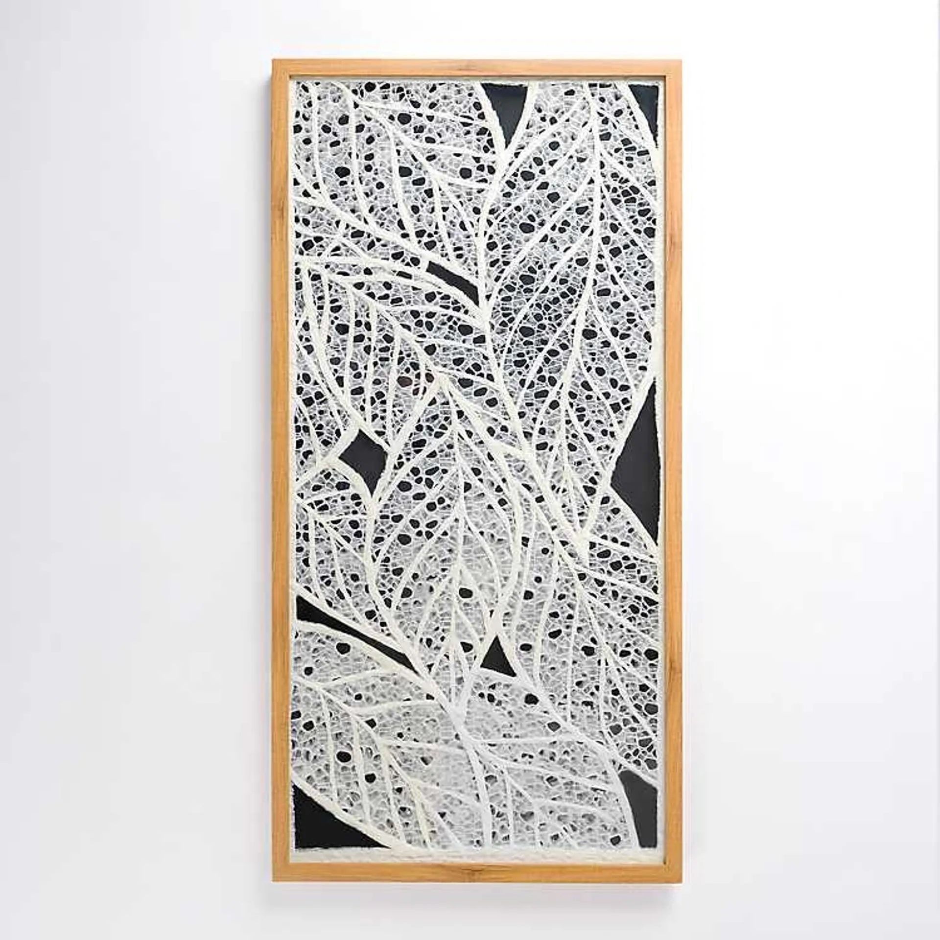 White Paper Leaf Shadowbox Wall Plaque