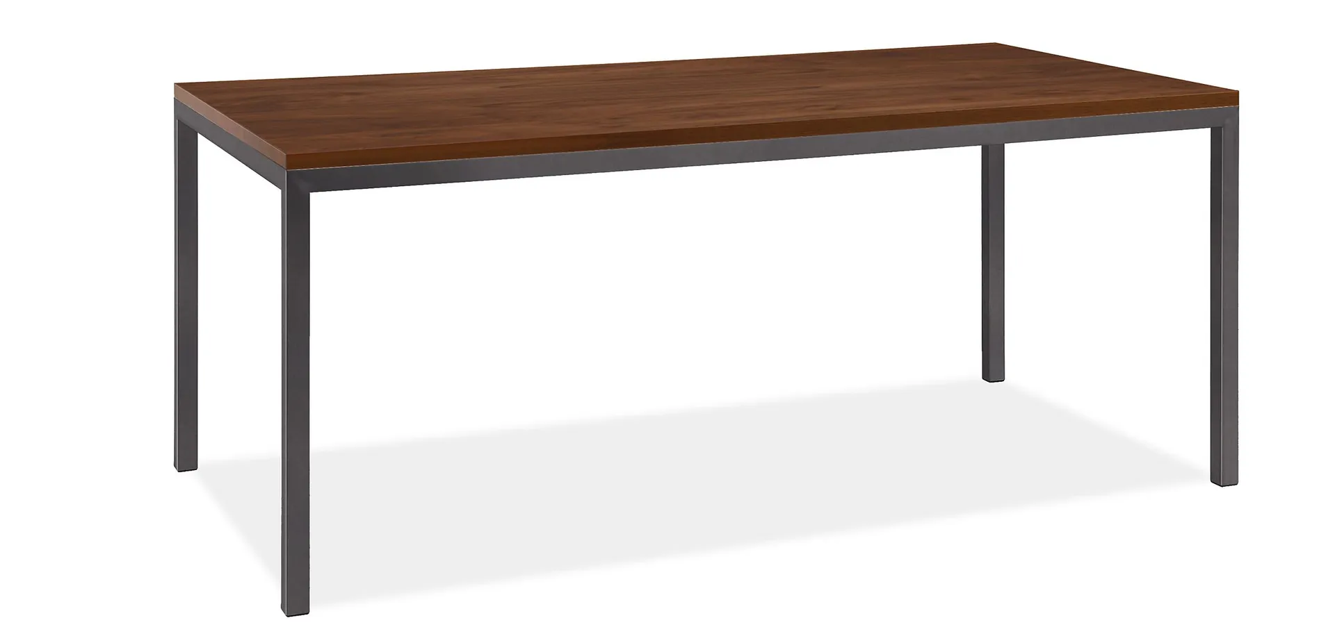 Parsons 92w 28d 29h Dining Table in 1.5" Natural Steel with Solid Walnut Top