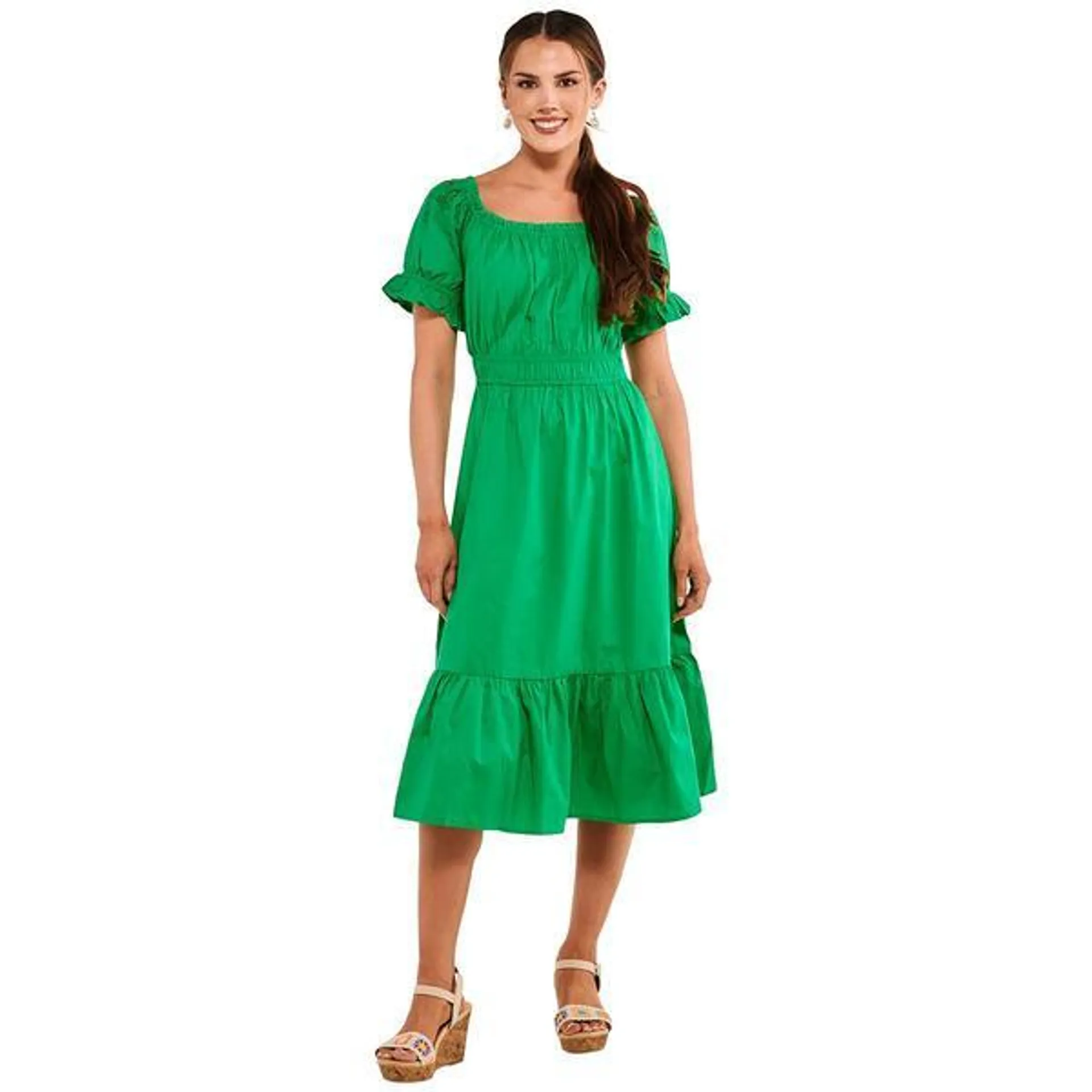 Womens Harlow & Rose On Off Shoulder Tier Midi Dress