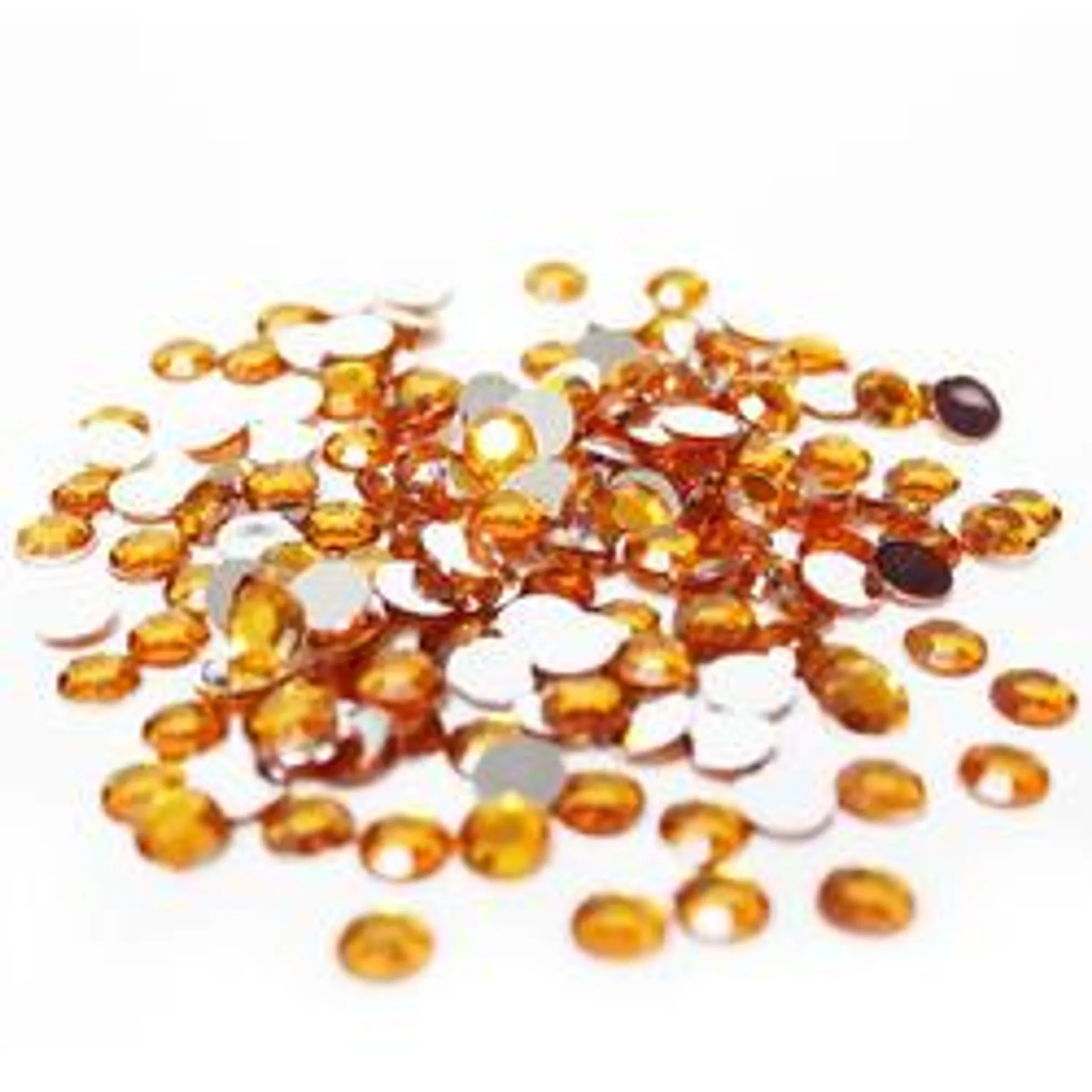 Gold Flat Back Faceted Round Rhinestones (Approx. 175 pieces)