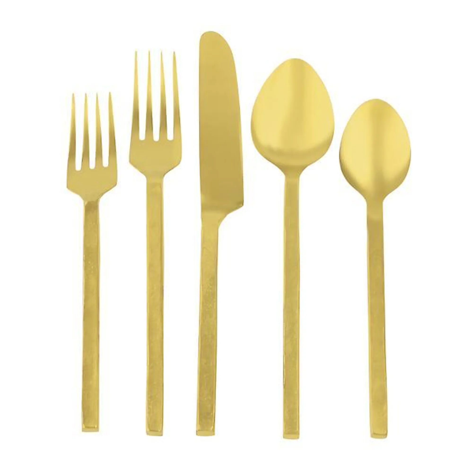 Flatware Set Gold Set of 5