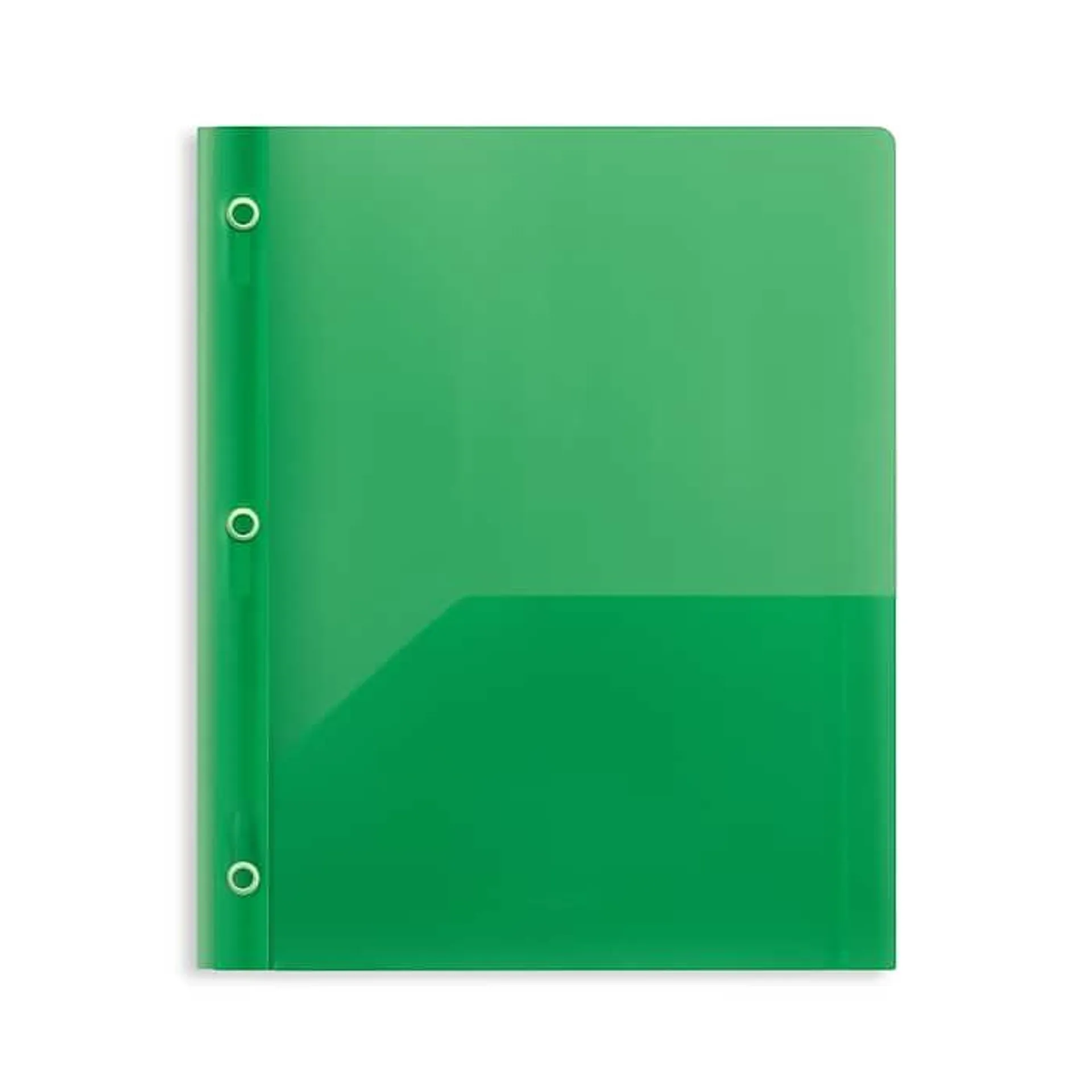 Staples 2-Pocket Plastic Presentation Folder with Fasteners,