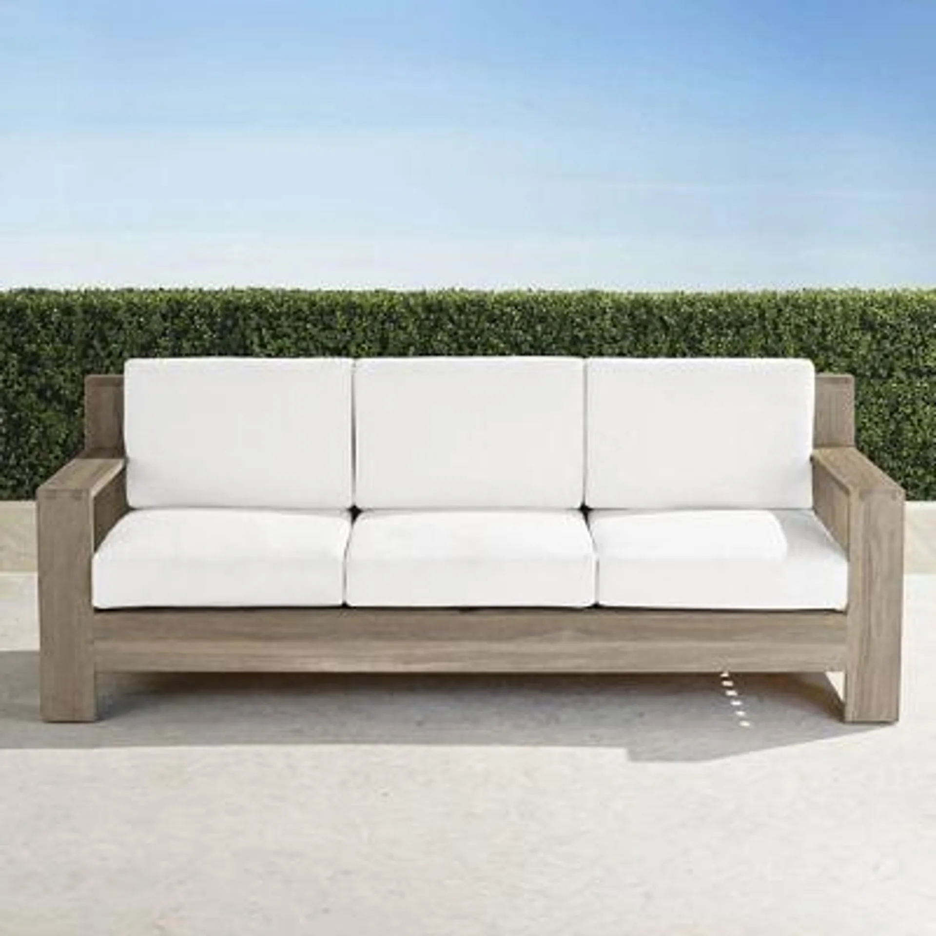 St. Kitts Sofa with Cushions in Weathered Teak