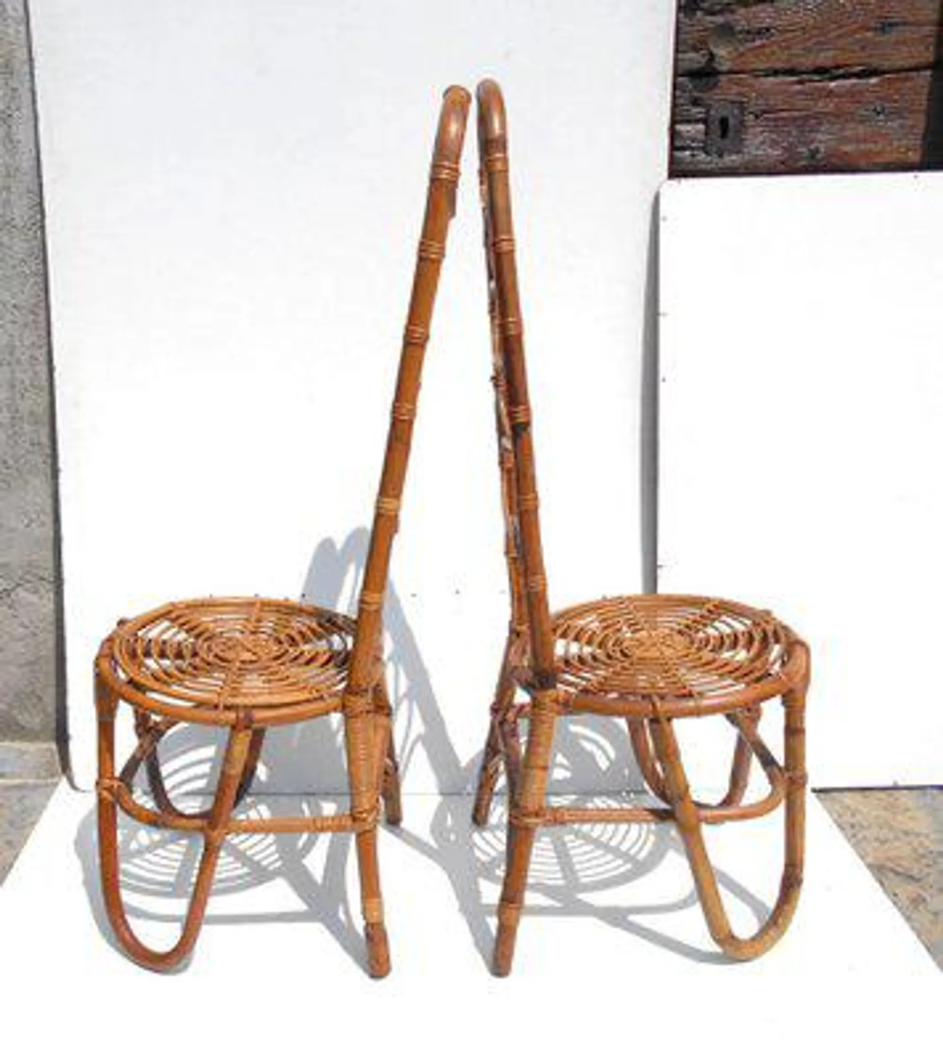 Bamboo Chairs attributed to Dirk Van Sliedregt, 1950s, Set of 2