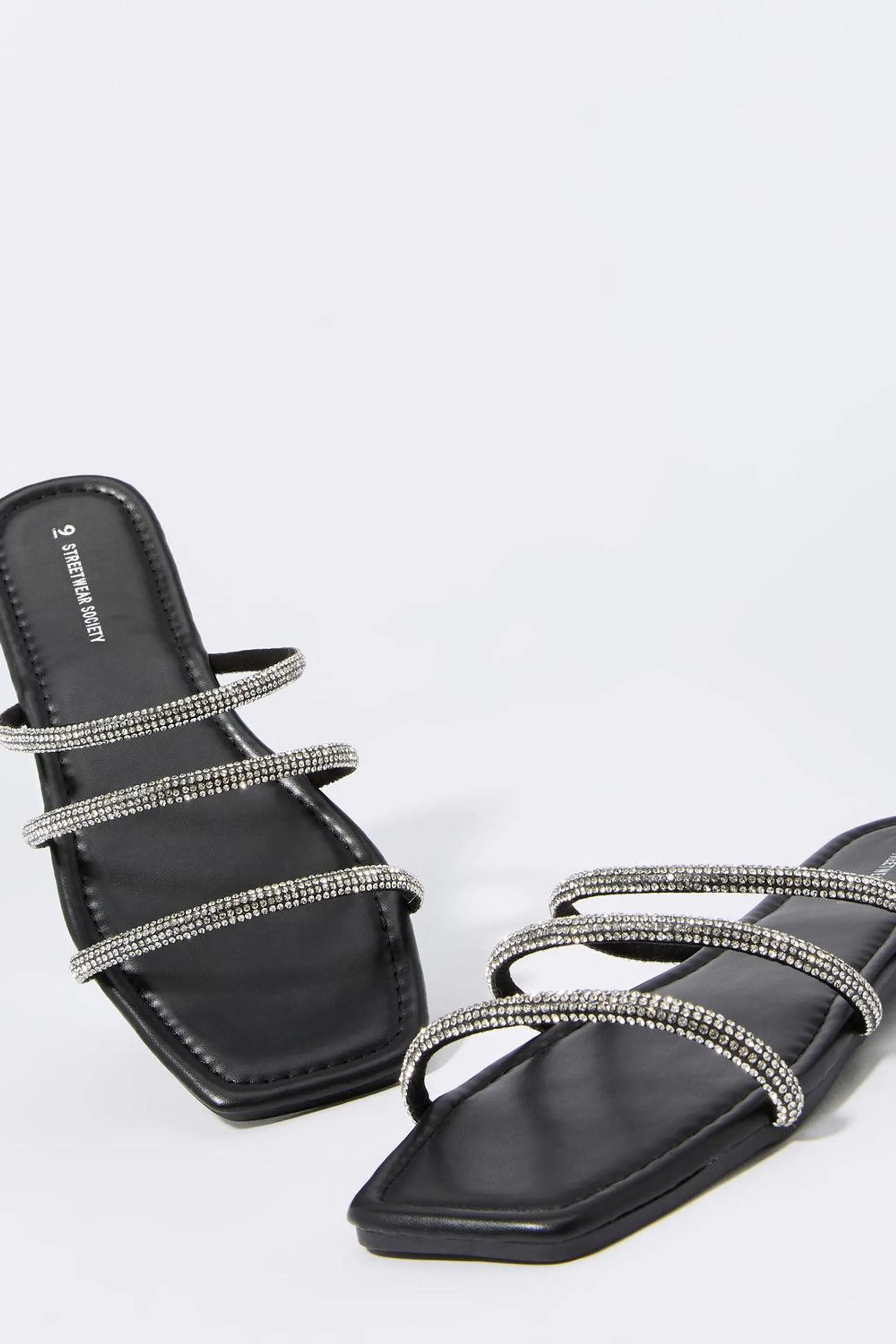 Rhinestone Strap Sandal