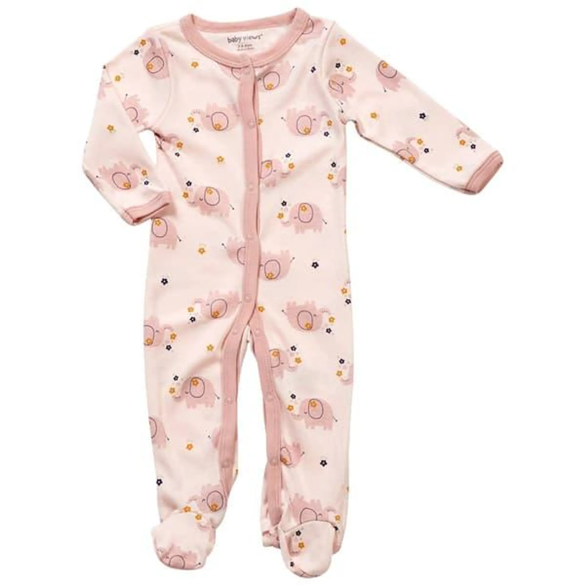 Baby Girl (NB-9M) baby views® Floral Elephant Footed Sleeper