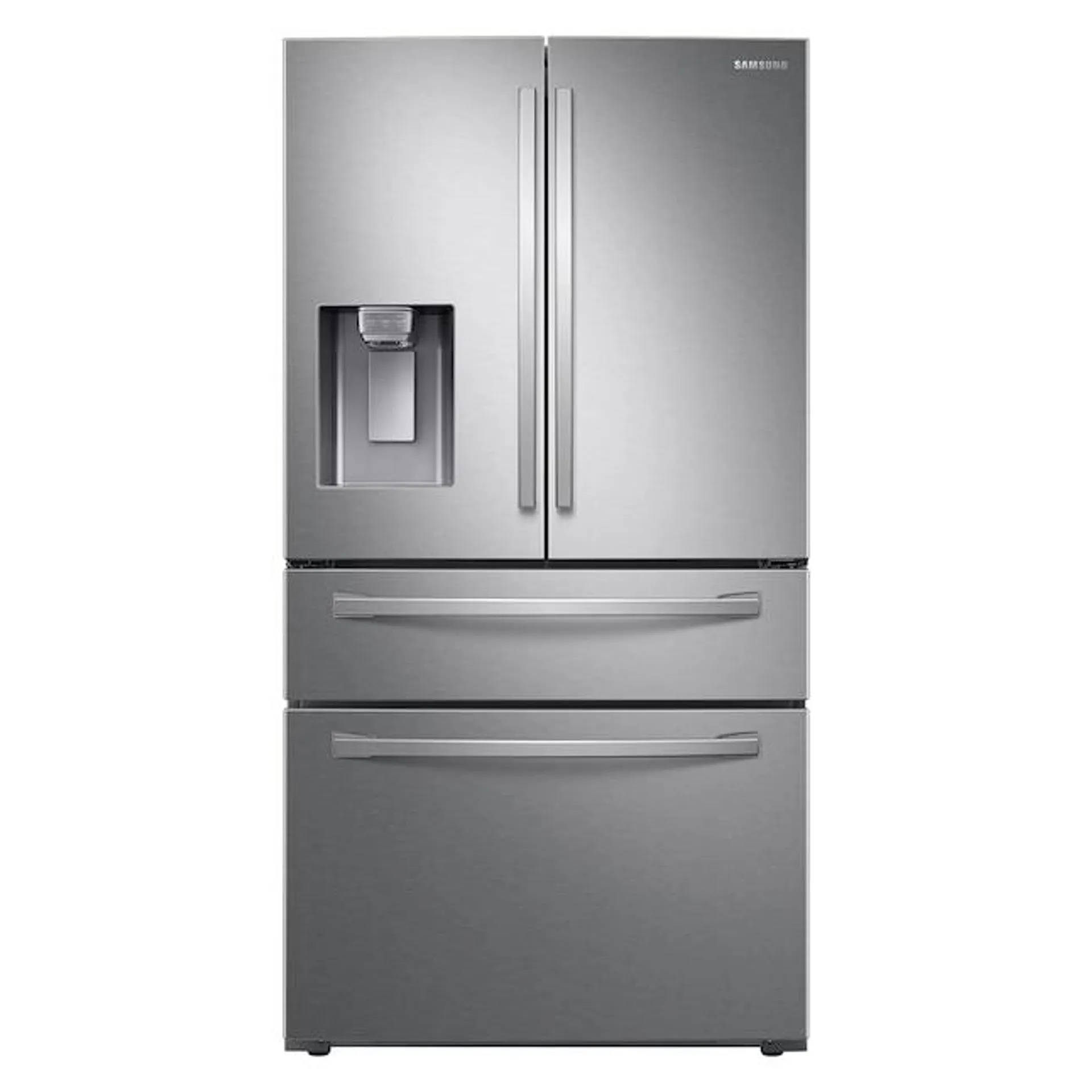 Samsung 28-cu ft 4-Door Smart French Door Refrigerator with Ice Maker, Water and Ice Dispenser (Stainless Steel) ENERGY STAR