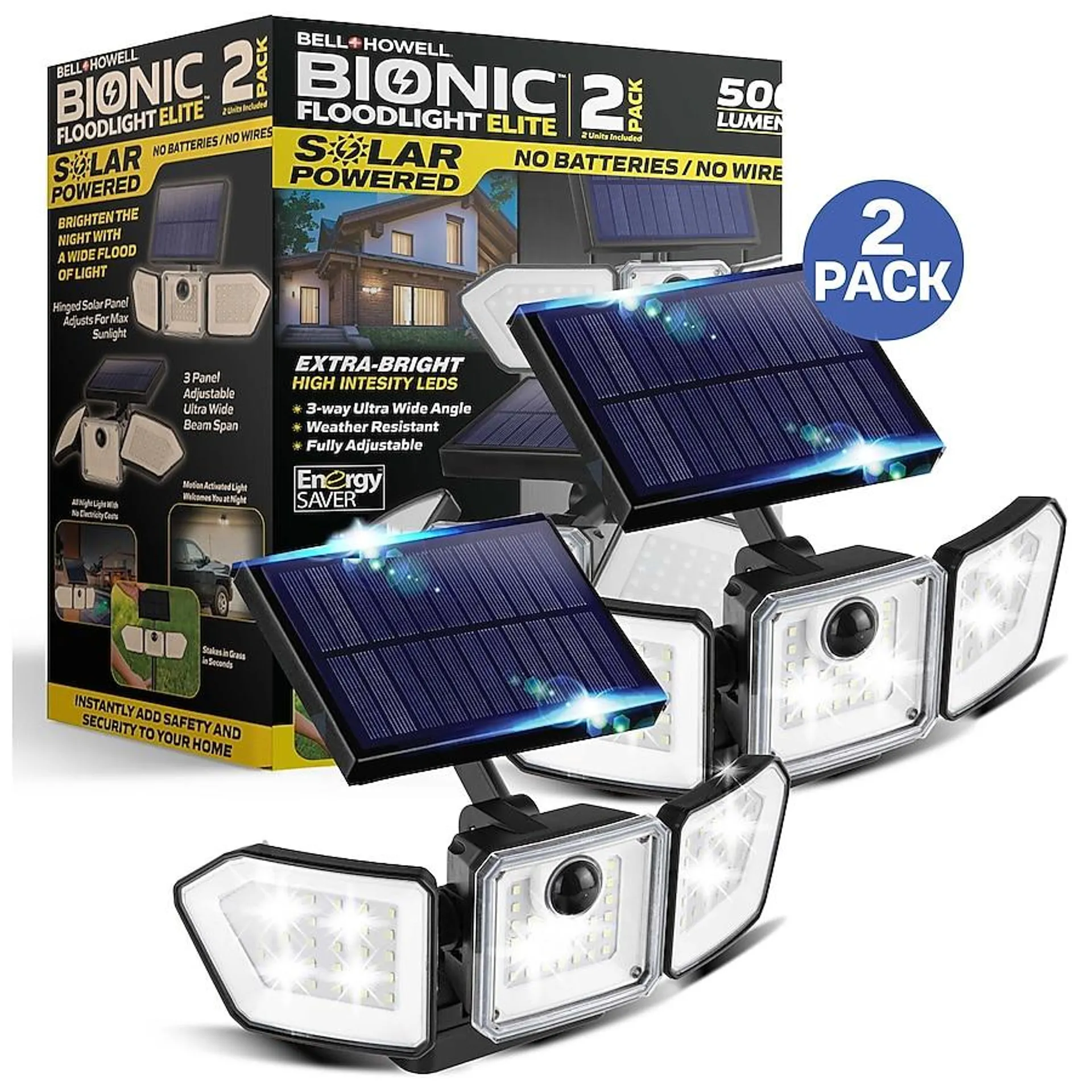 BELL + HOWELL BIONIC FLOODLIGHT ELITE 2PK