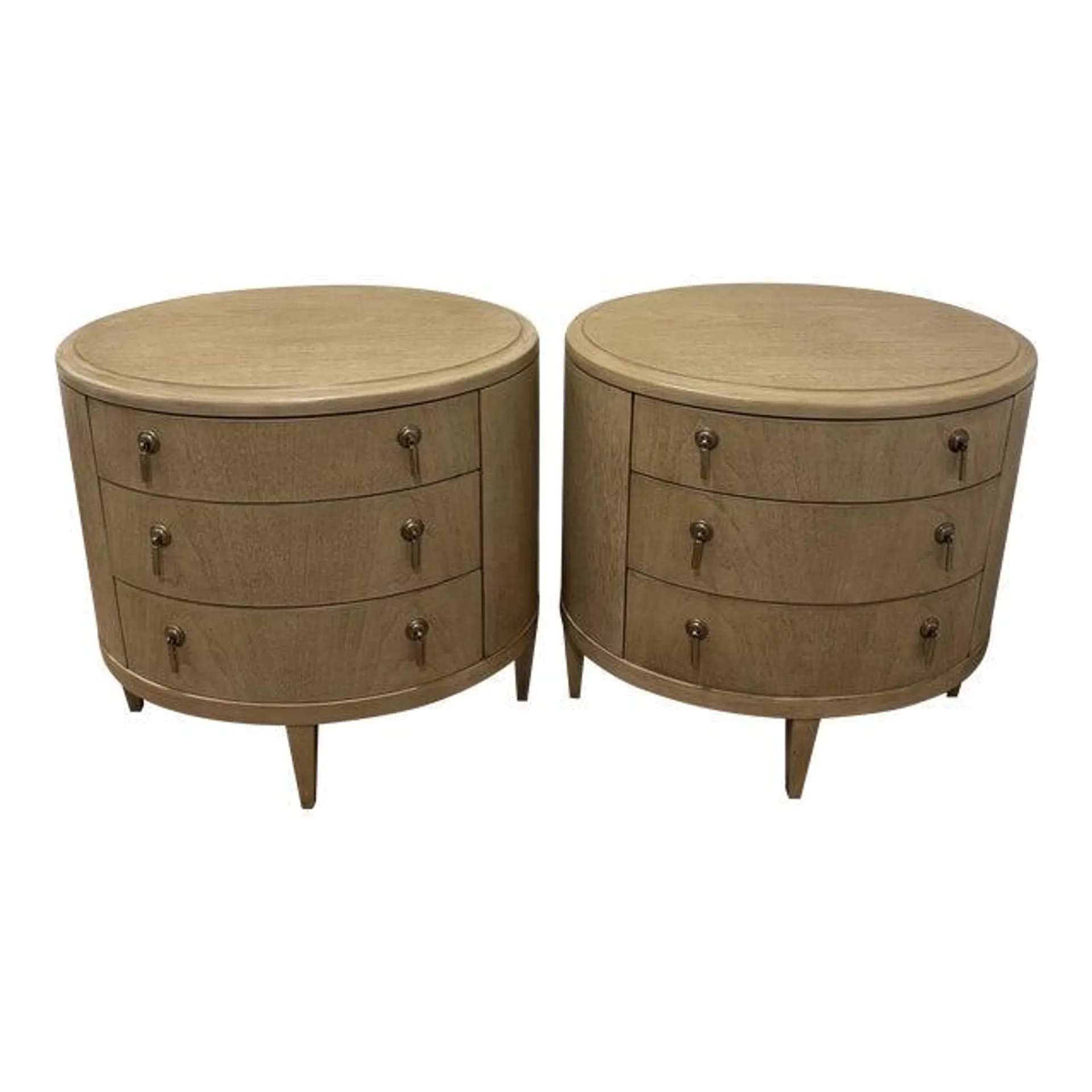 Ibiza Oval Bedside Tables by Hickory White - a Pair