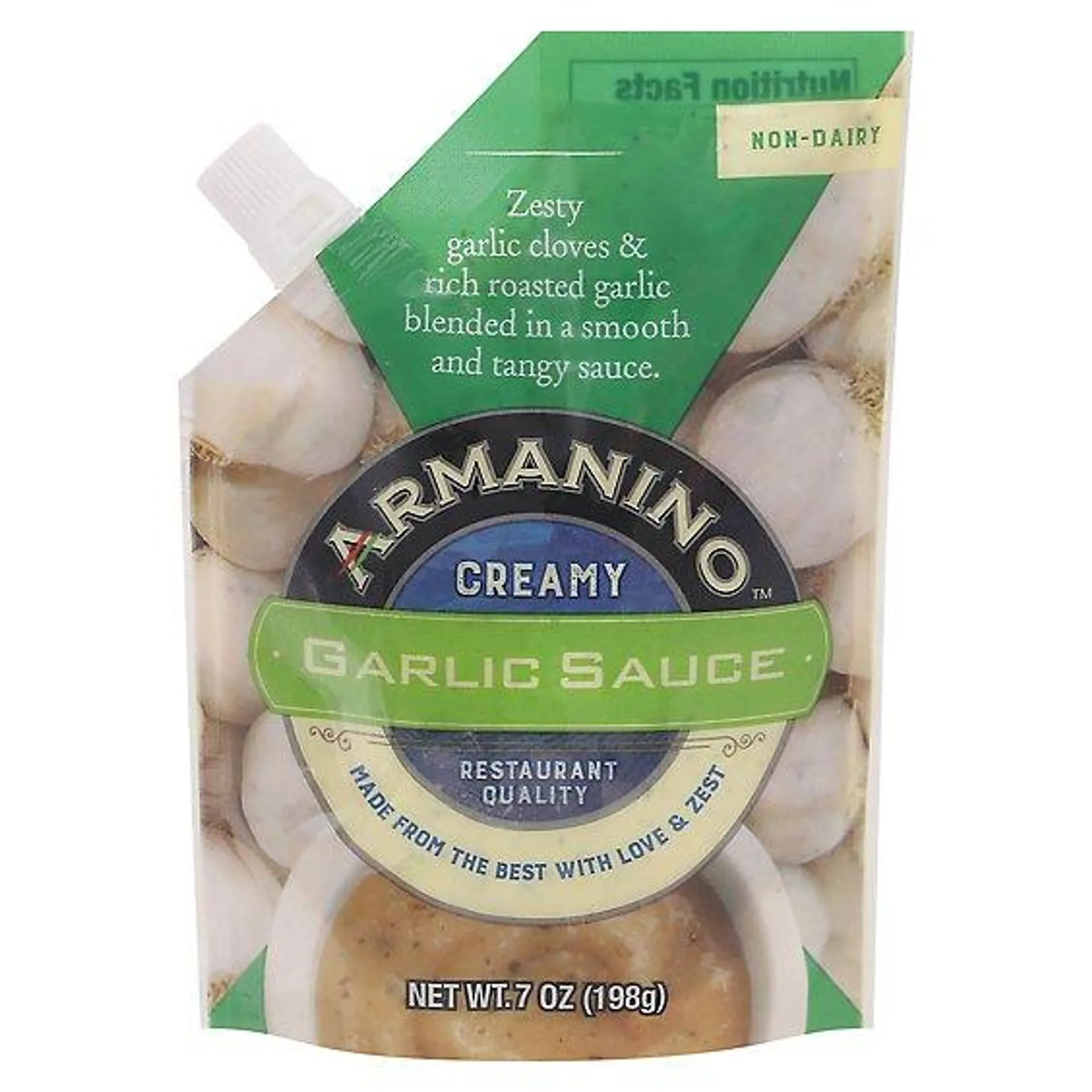 Creamy Garlic Sauce In Spouted Pouch 7 Oz - 7 OZ