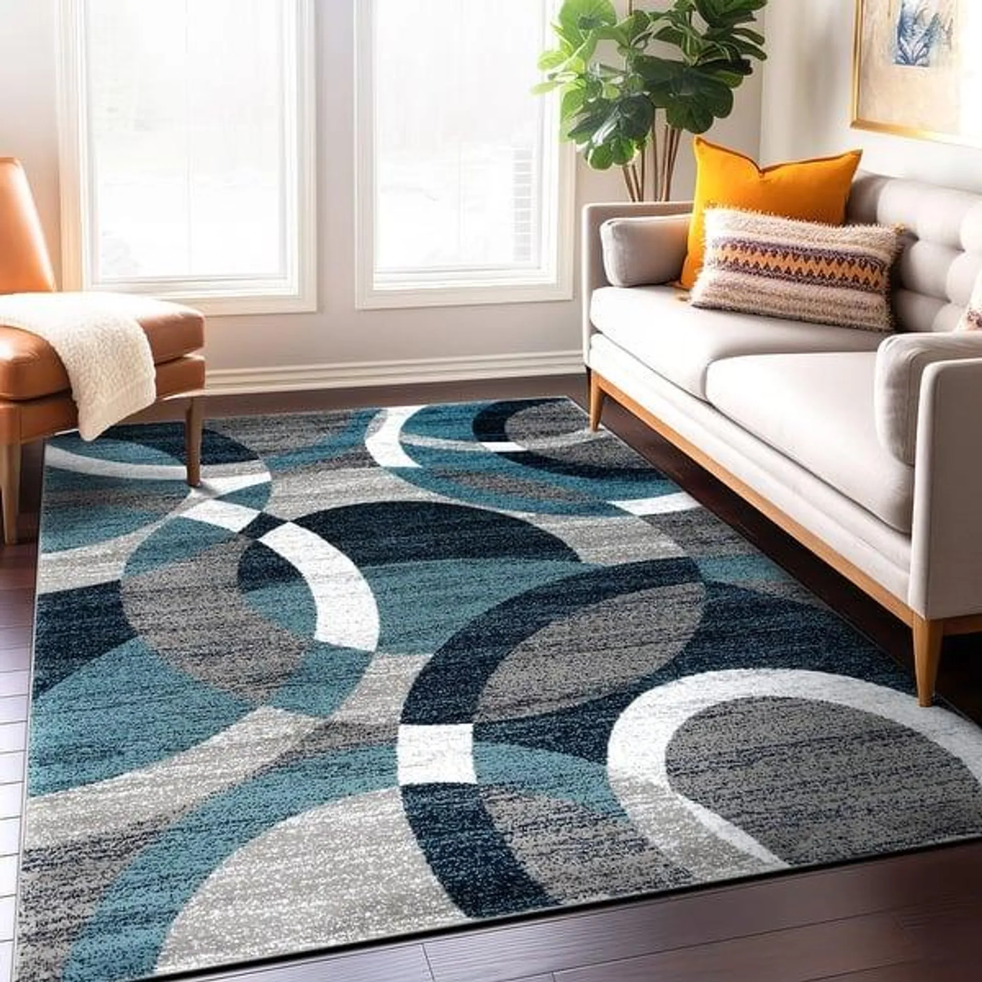 World Rug Gallery Geometric Circles Area Rug