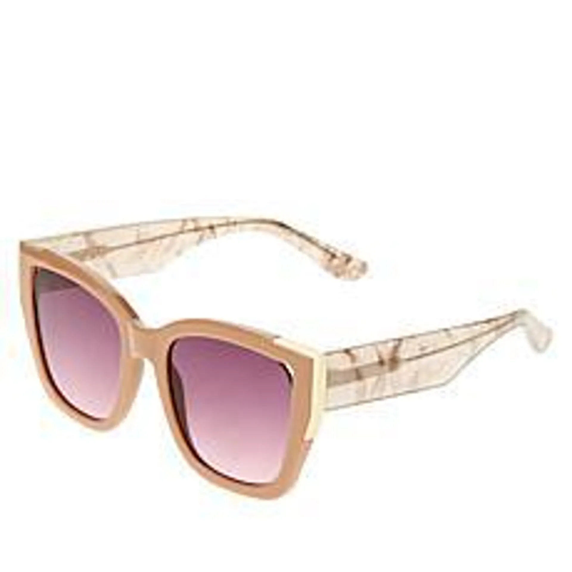 Bethenny Square Cat-Eye Sunglasses with Case and Cleaning Cloth