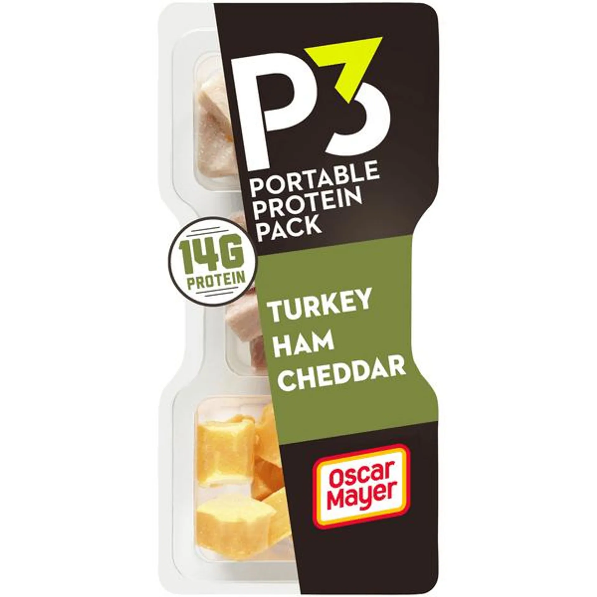 P3 Portable Protein Snack Pack with Turkey, Ham & Cheddar Cheese