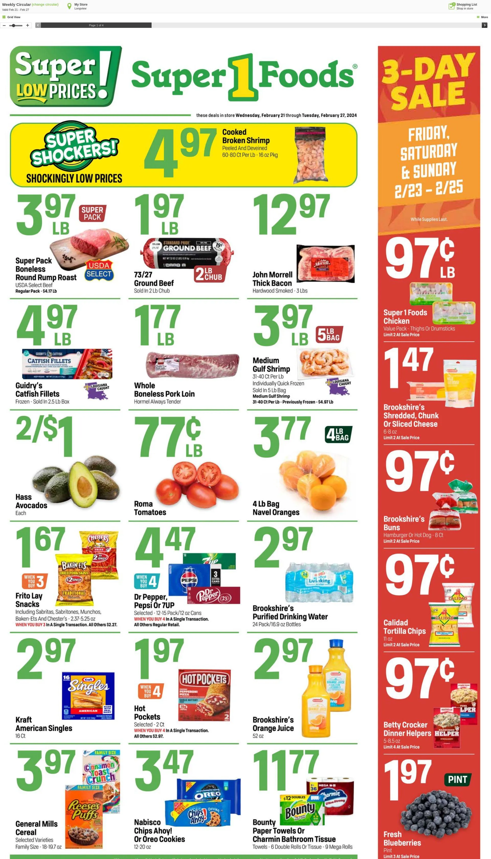 Weekly ad Super1Foods from February 21 to February 27 2024 - Page 