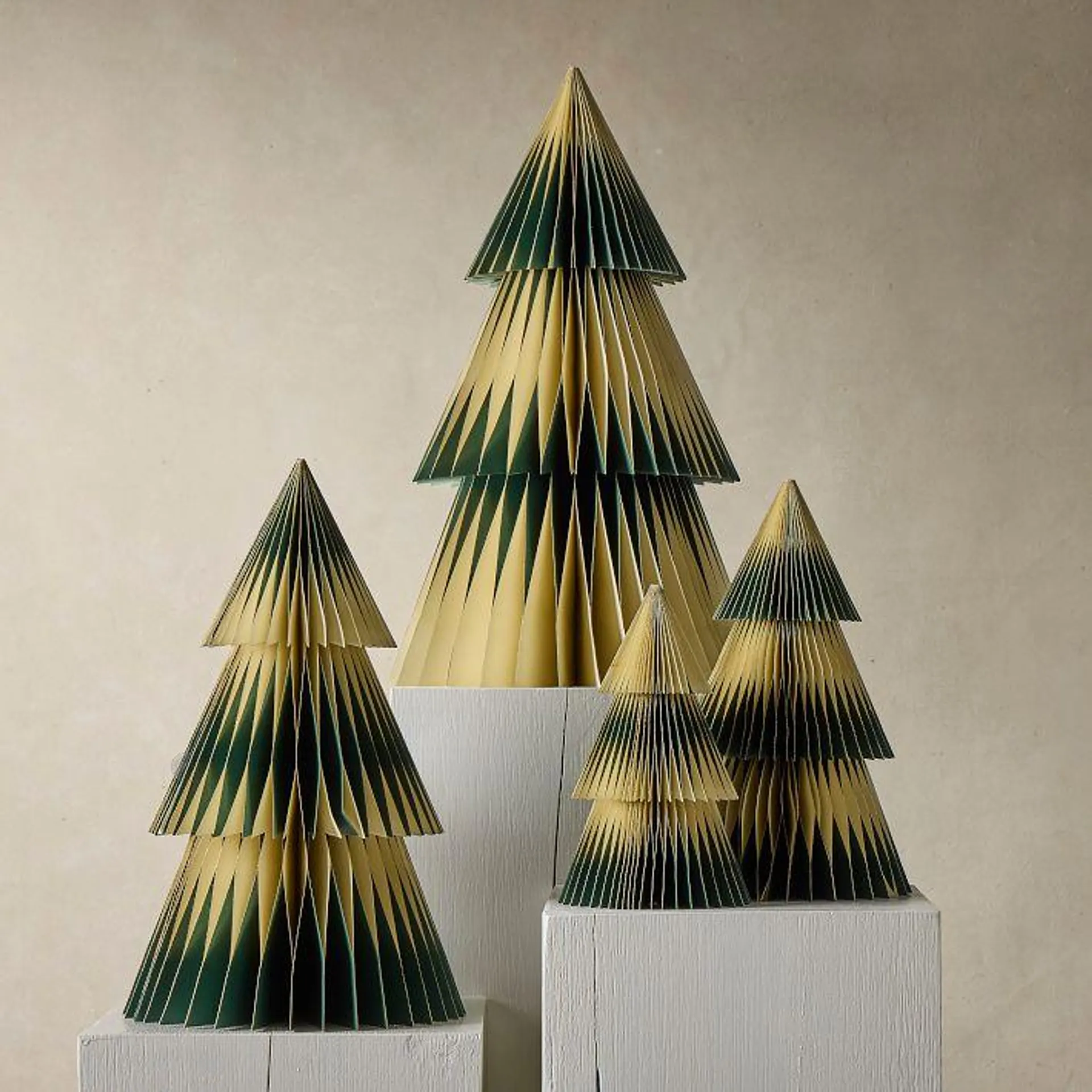 Two-Tone Decorative Paper Tabletop Trees