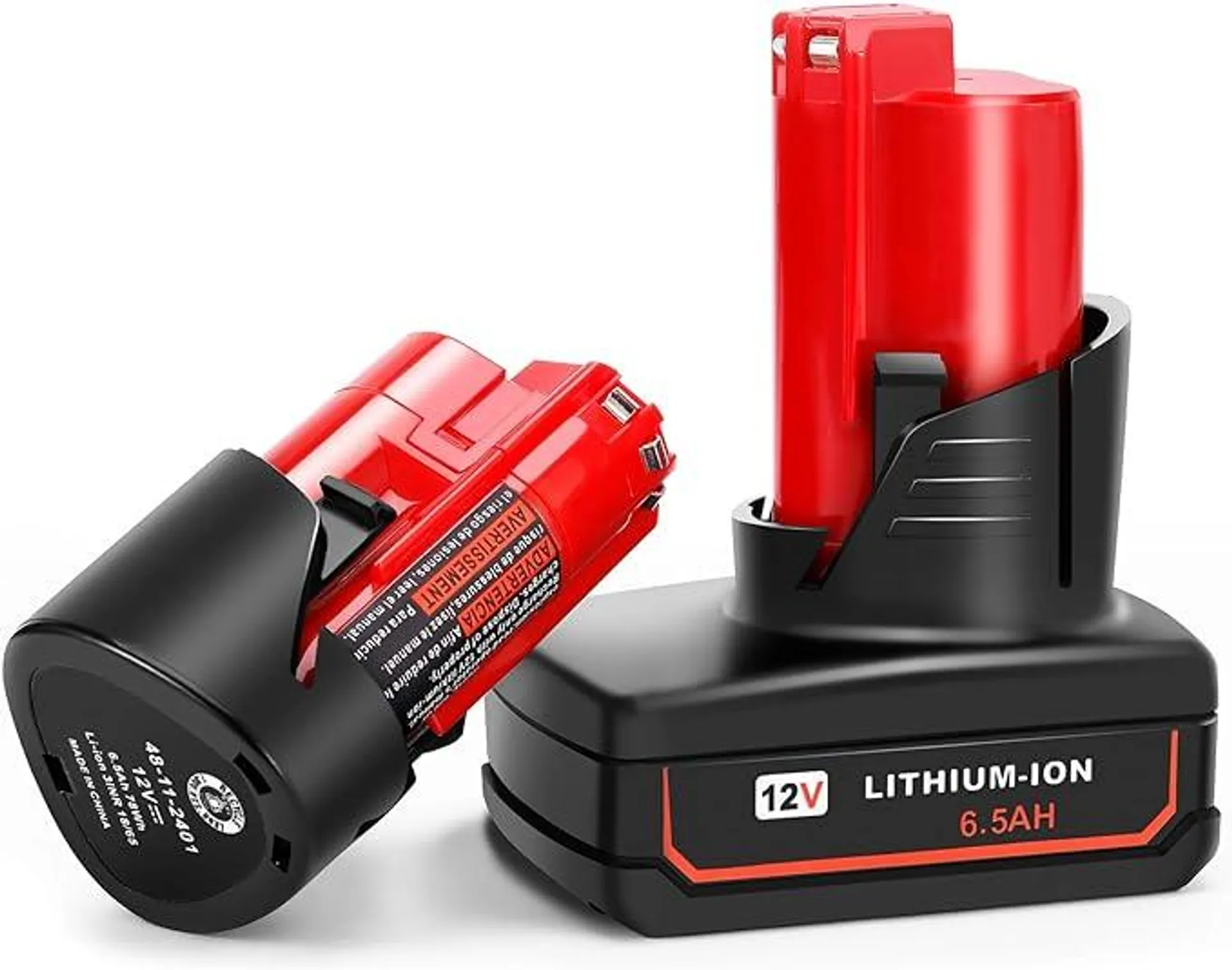 2 Packs 6.5Ah and 3.5Ah Replacement Battery for Milwaukee M12 Battery 12V Lithium-ion Batteries Compatible with Milwaukee XC 48-11-2440 48-11-2402 48-11-2460 Cordless Power Tools