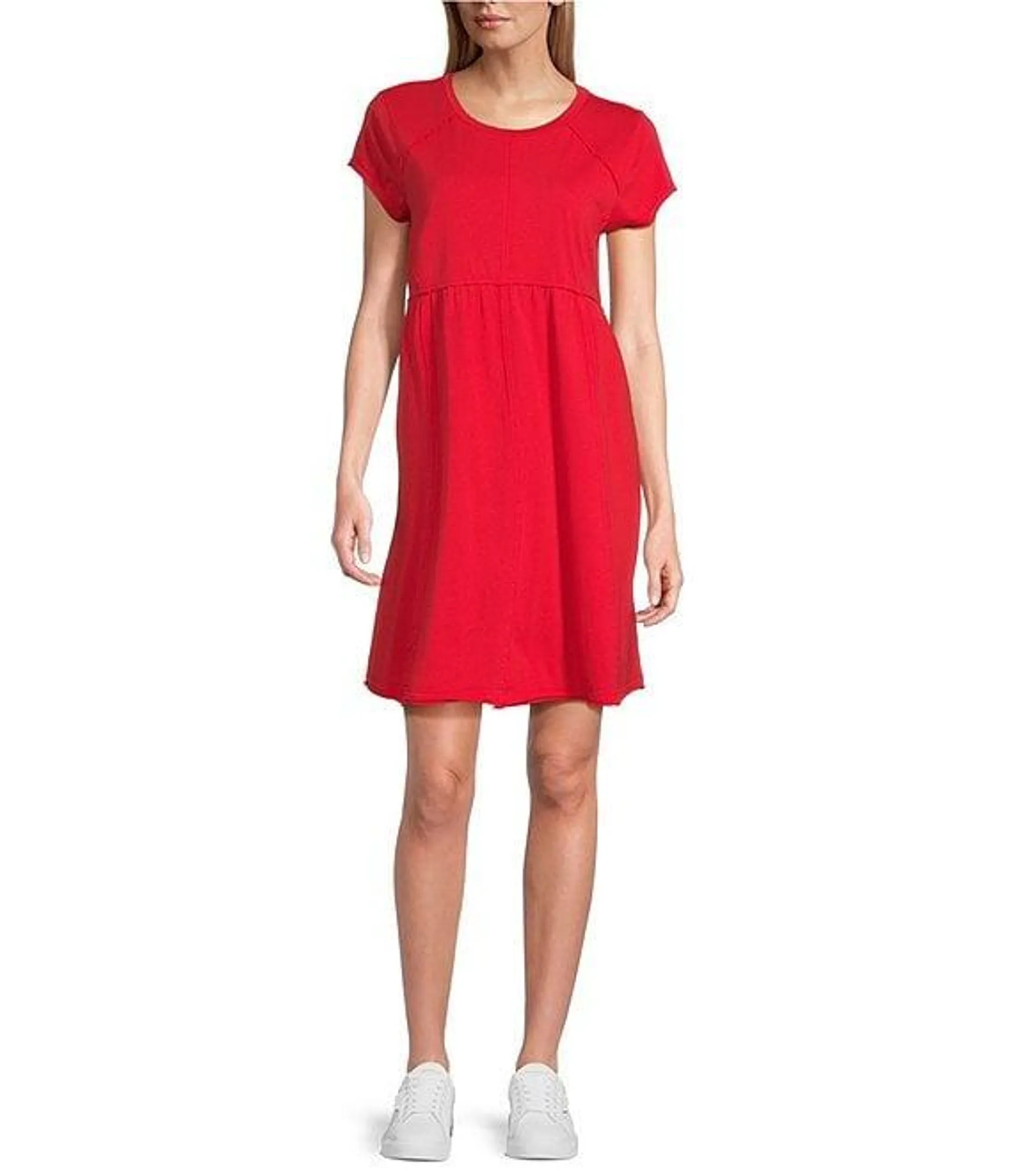 Round Neck Short Sleeve Tee Shirt Dress