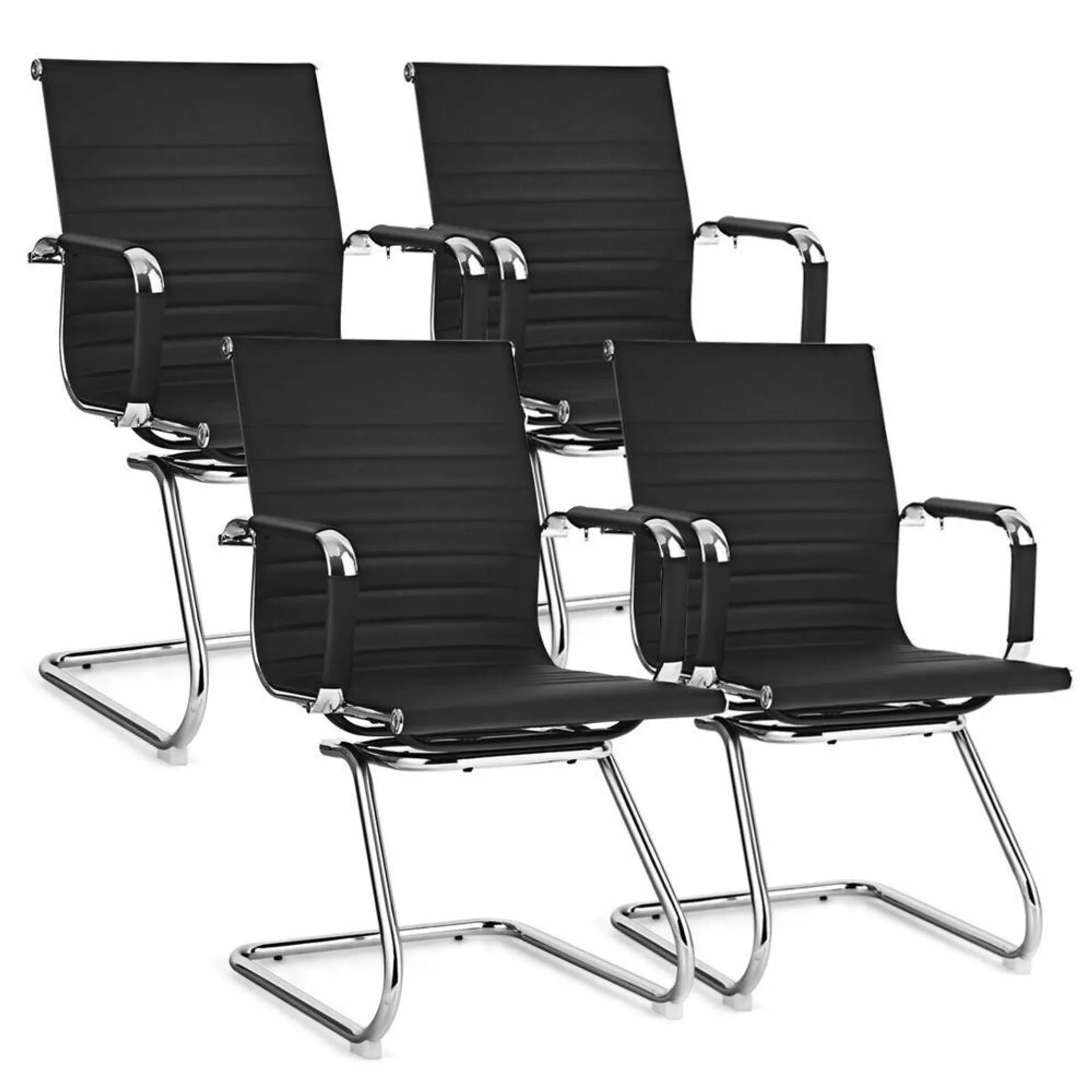 Gymax Set of 4 Office Guest Chairs Waiting Room Chairs for Reception Conference Area