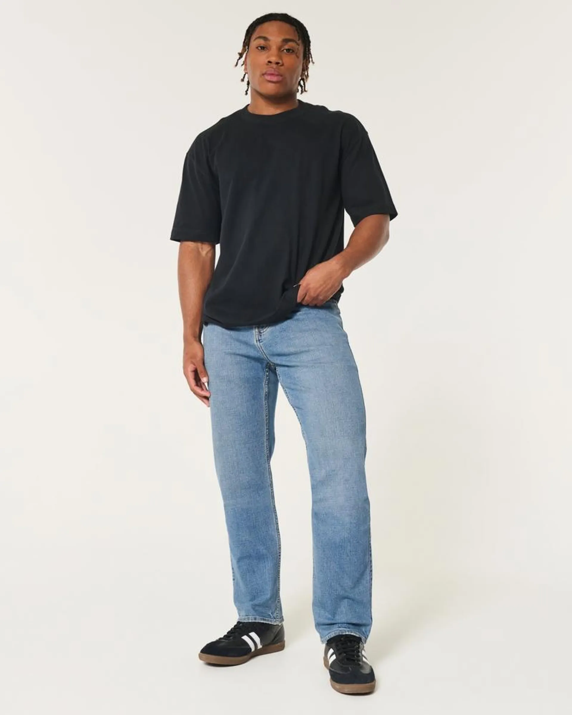 Medium Wash Athletic Straight Jeans